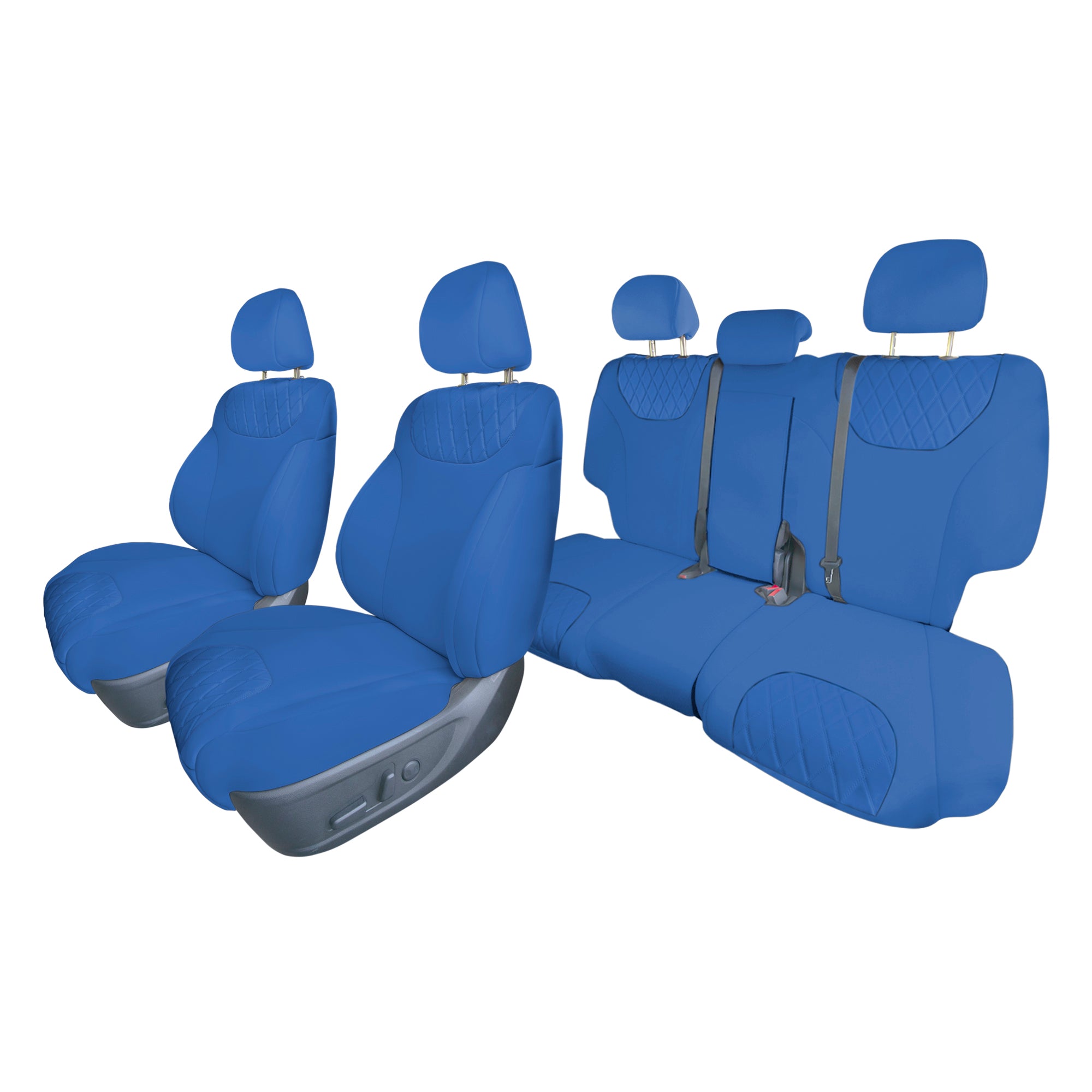 Hyundai Santa Fe 2019 - 2023- Full Set Seat Covers - Solid Blue Ultraflex Neoprene
