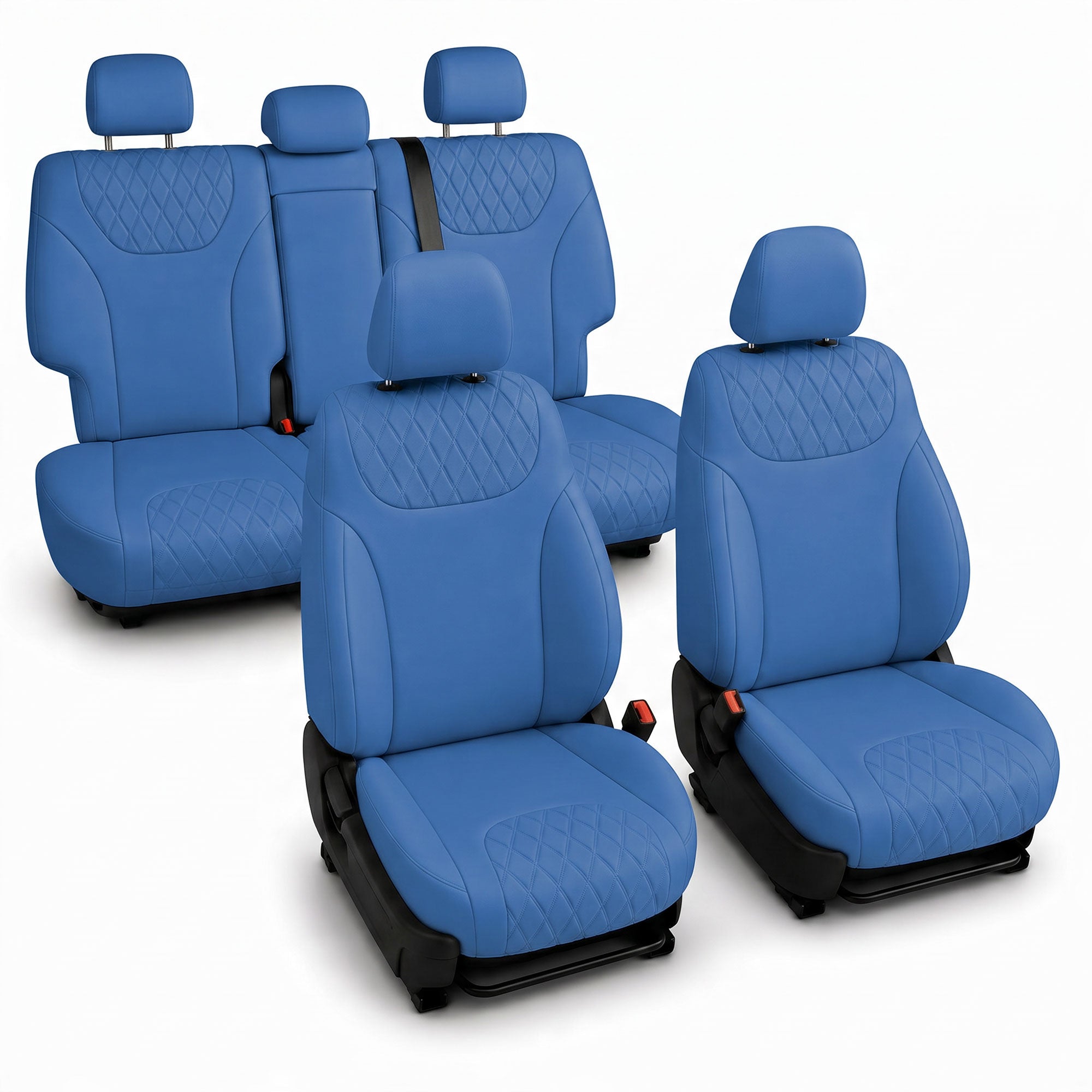Hyundai Santa Fe 2019 - 2023- Full Set Seat Covers - Solid Blue Ultraflex Neoprene