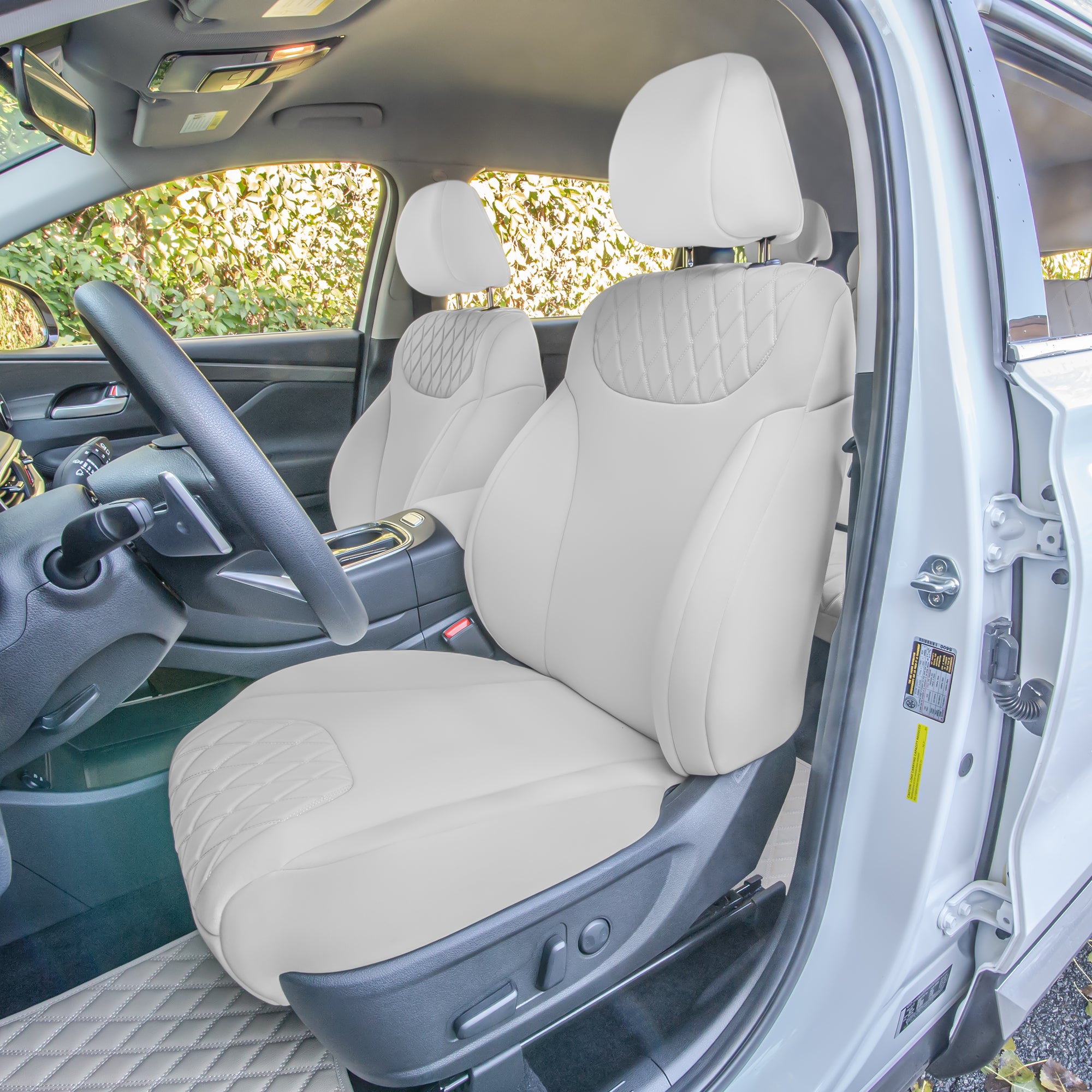 Hyundai Santa Fe 2019 - 2022 - Front Set Seat Covers - Solid Gray Neoprene