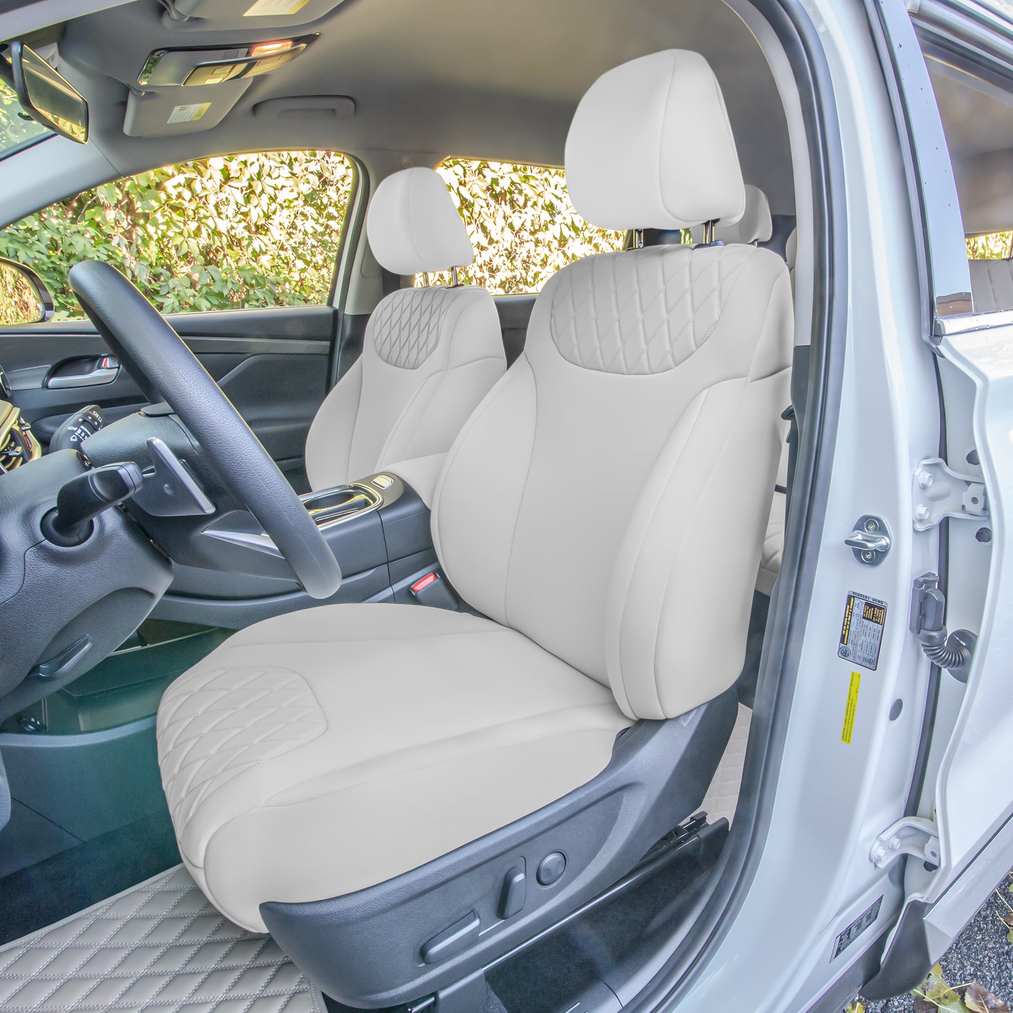 Hyundai Santa Fe 2019 - 2023- Front Set Seat Covers - Solid Gray Ultraflex Neoprene