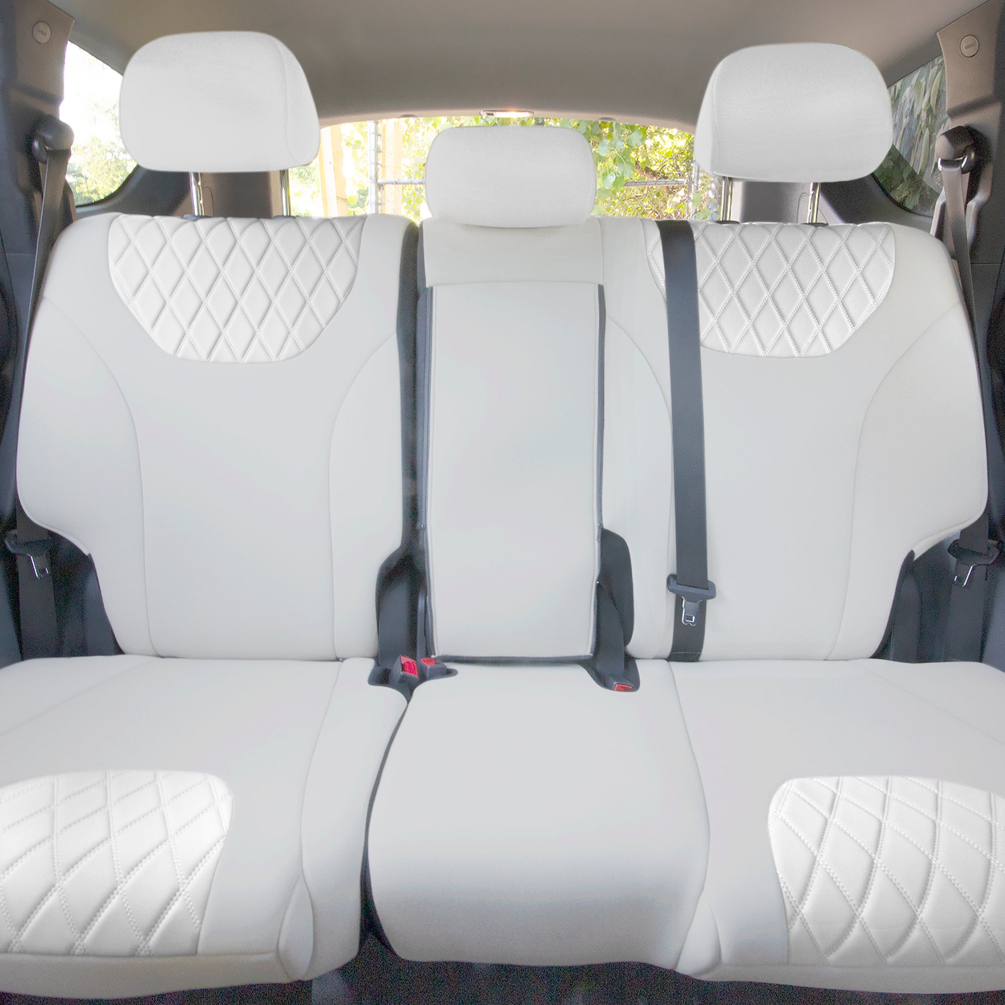 Hyundai Santa Fe 2019 - 2022 - Rear Set Seat Covers - Solid Gray Neoprene