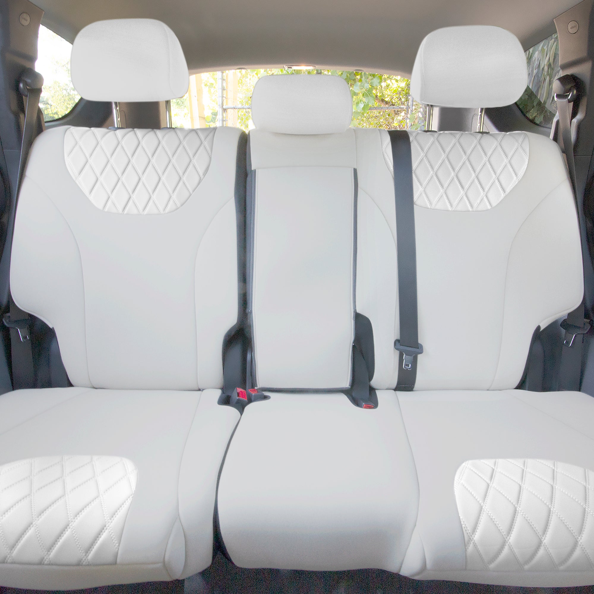 Hyundai Santa Fe 2019 - 2023- Rear Set Seat Covers - Solid Gray Ultraflex Neoprene