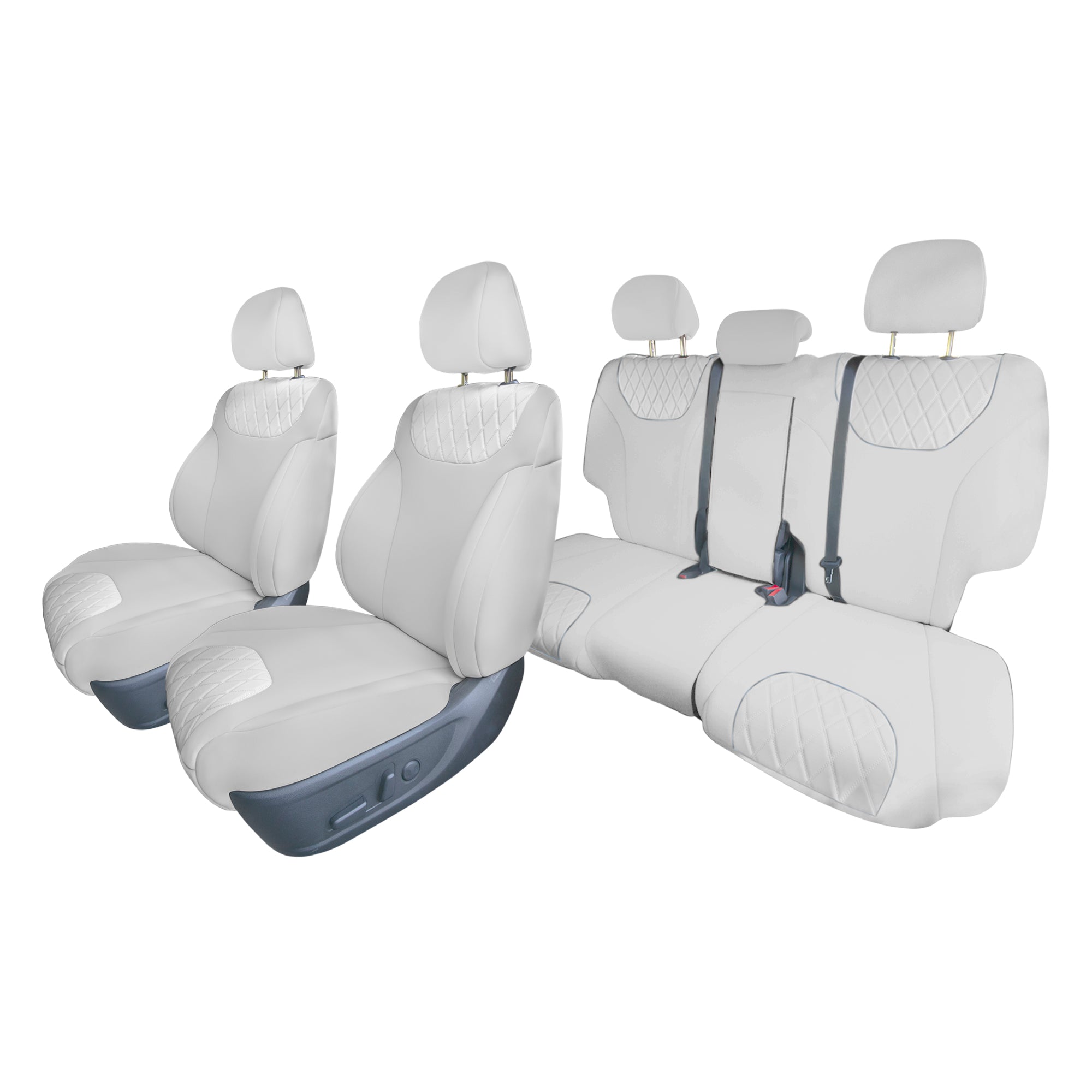 Hyundai Santa Fe 2019 - 2023- Full Set Seat Covers - Solid Gray Ultraflex Neoprene