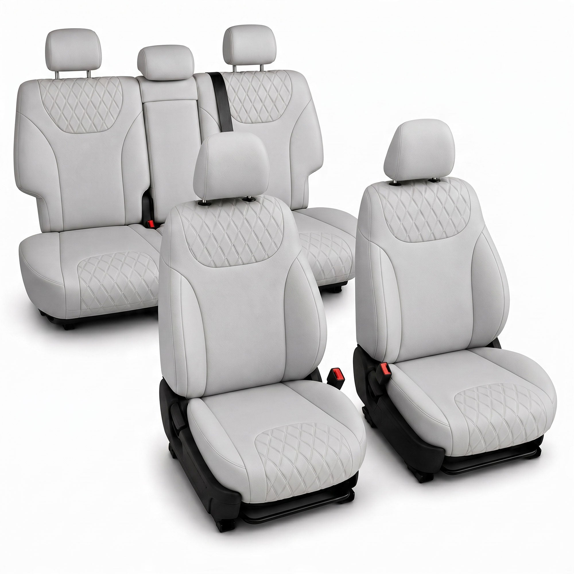 Hyundai Santa Fe 2019 - 2023- Full Set Seat Covers - Solid Gray Ultraflex Neoprene