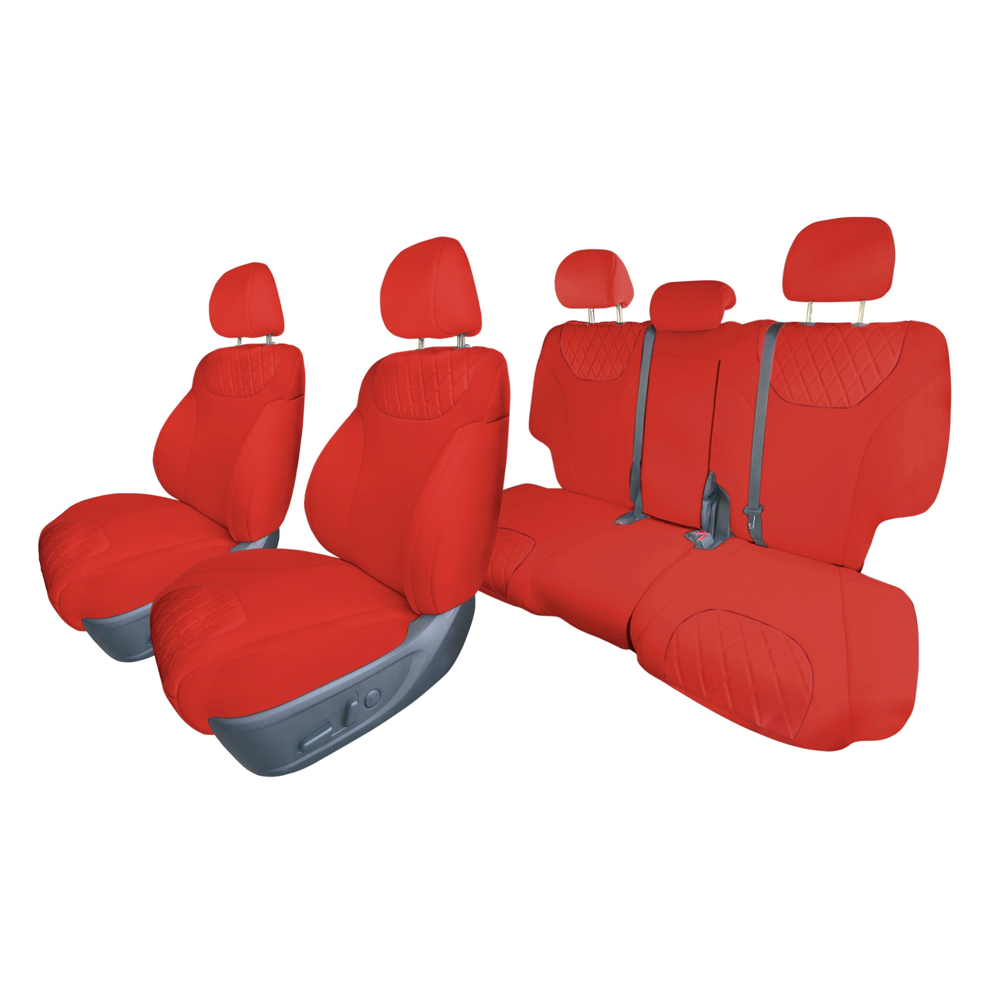 Hyundai Santa Fe 2019 - 2023- Full Set Seat Covers - Solid Red Ultraflex Neoprene