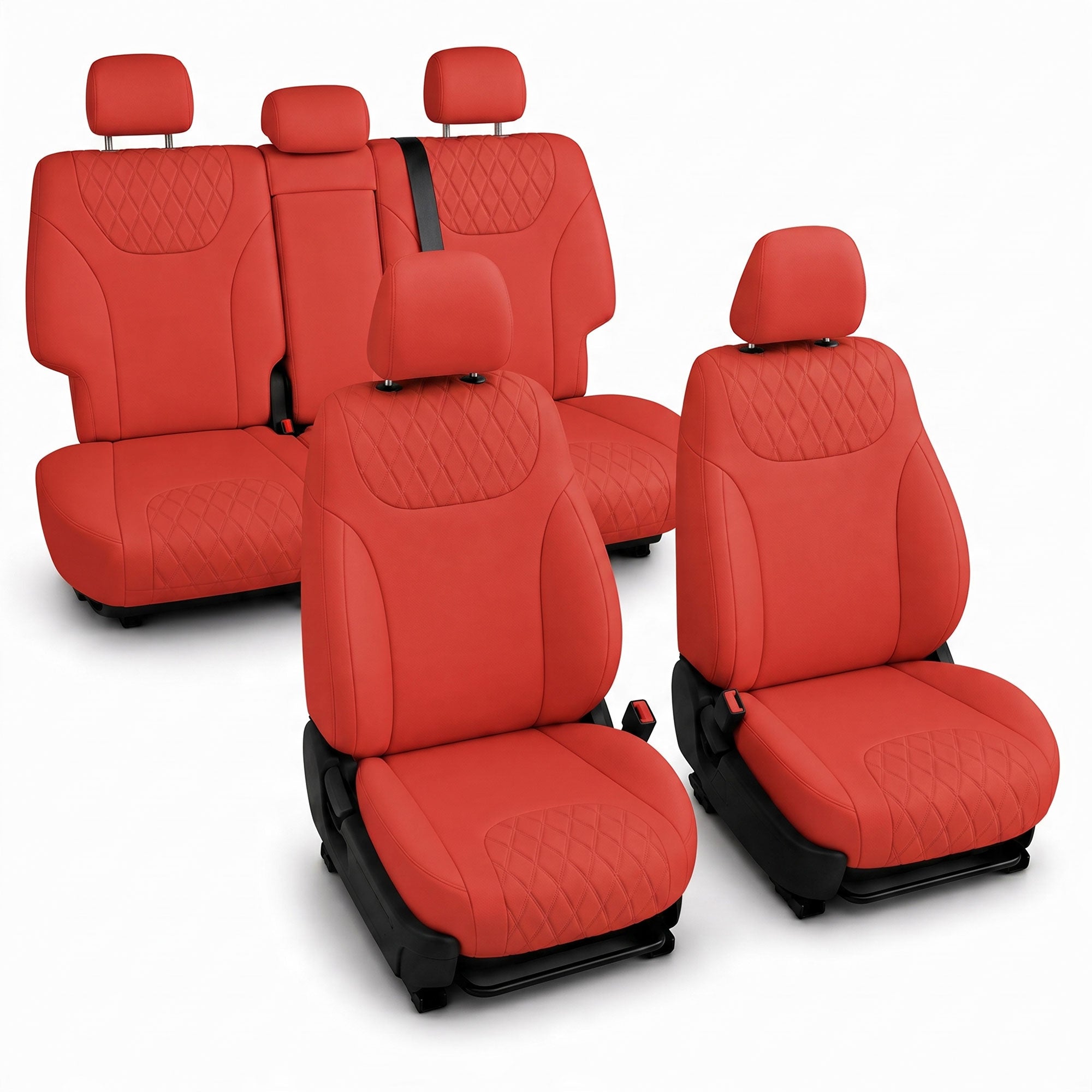 Hyundai Santa Fe 2019 - 2023- Full Set Seat Covers - Solid Red Ultraflex Neoprene