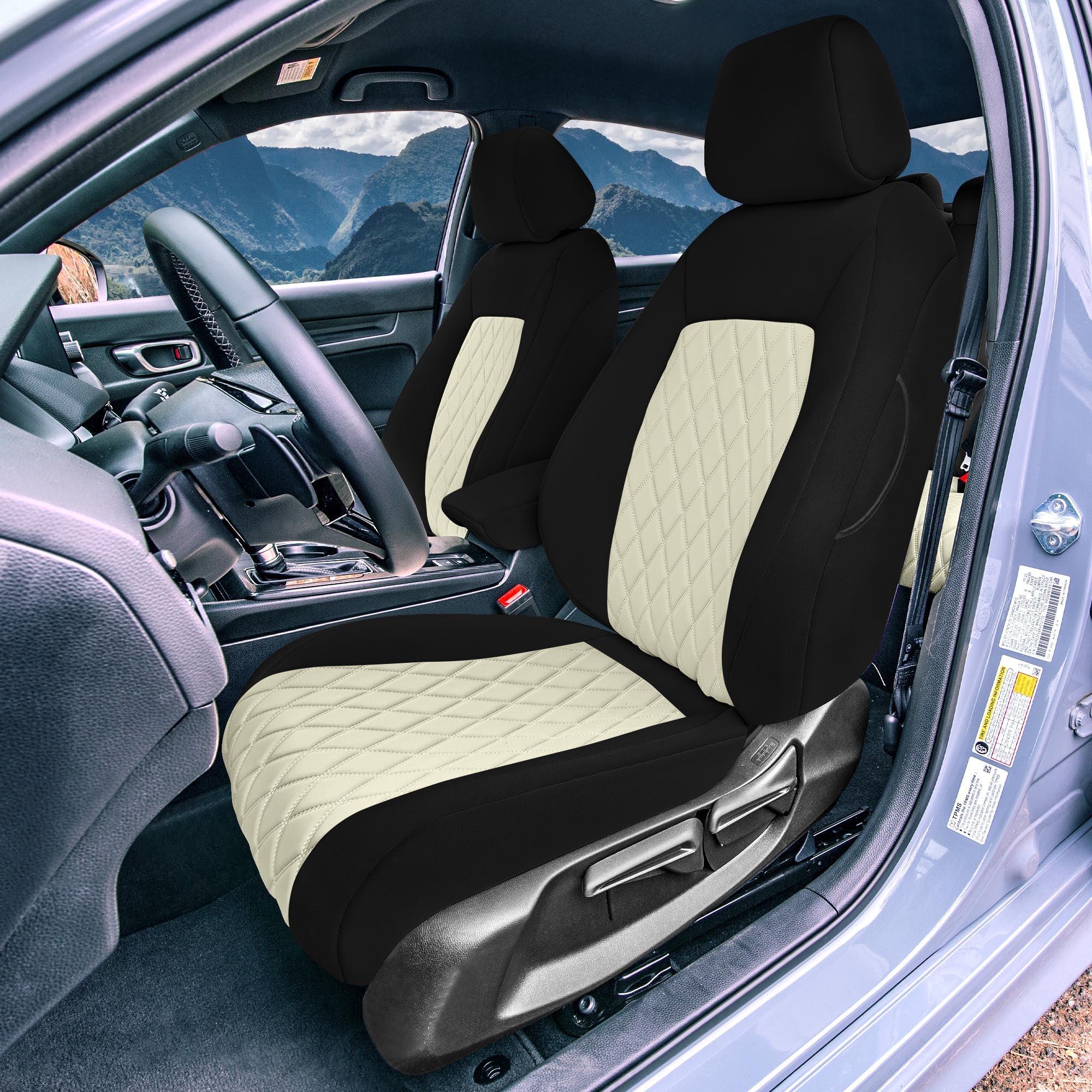 Honda Civic 2020 - 2024 Front Set Seat Covers – Beige Neoprene