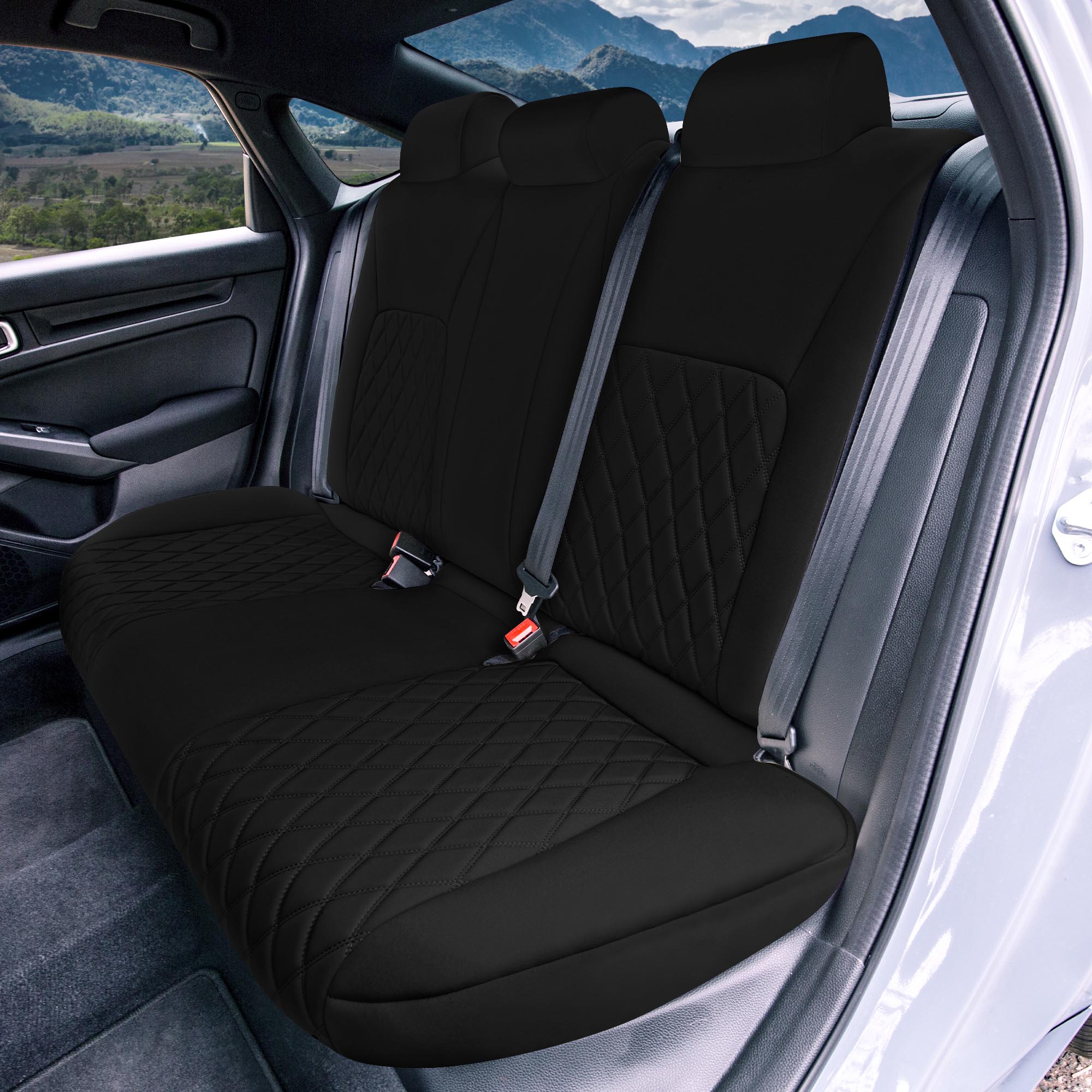 Honda Civic 2020 - 2024 Rear Set Seat Covers – Black Neoprene