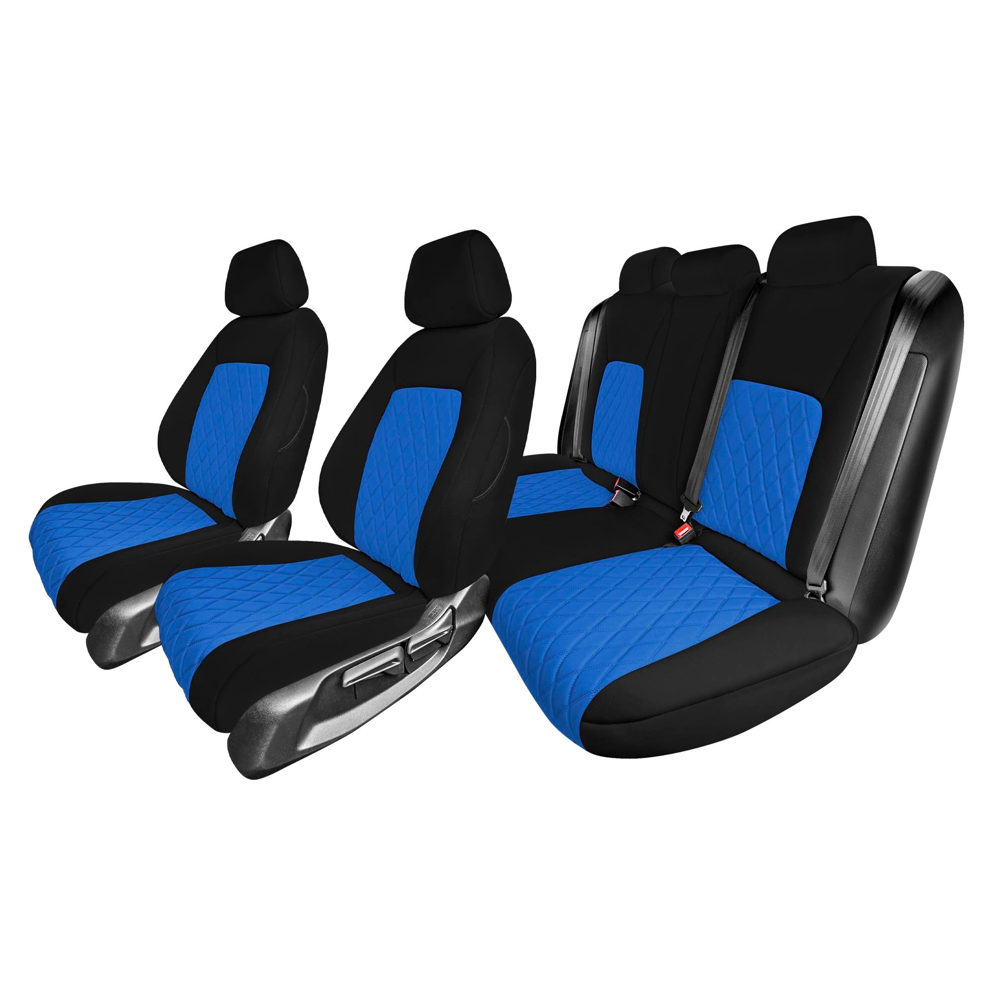 Honda Civic 2016 - 2025 Sedan Full Set Seat Covers (Solid Rear) - Blue Ultraflex Neoprene