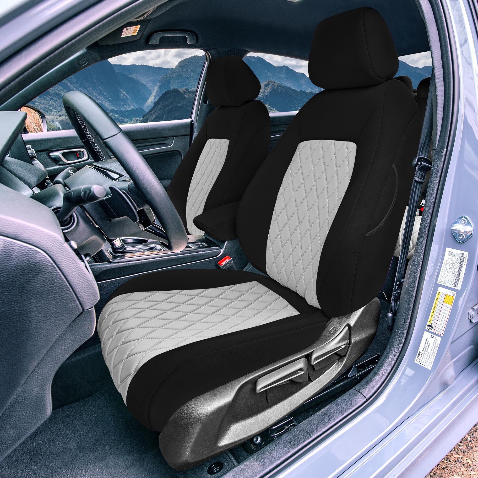 Honda Civic 2020 - 2024 Front Set Seat Covers – Gray Neoprene