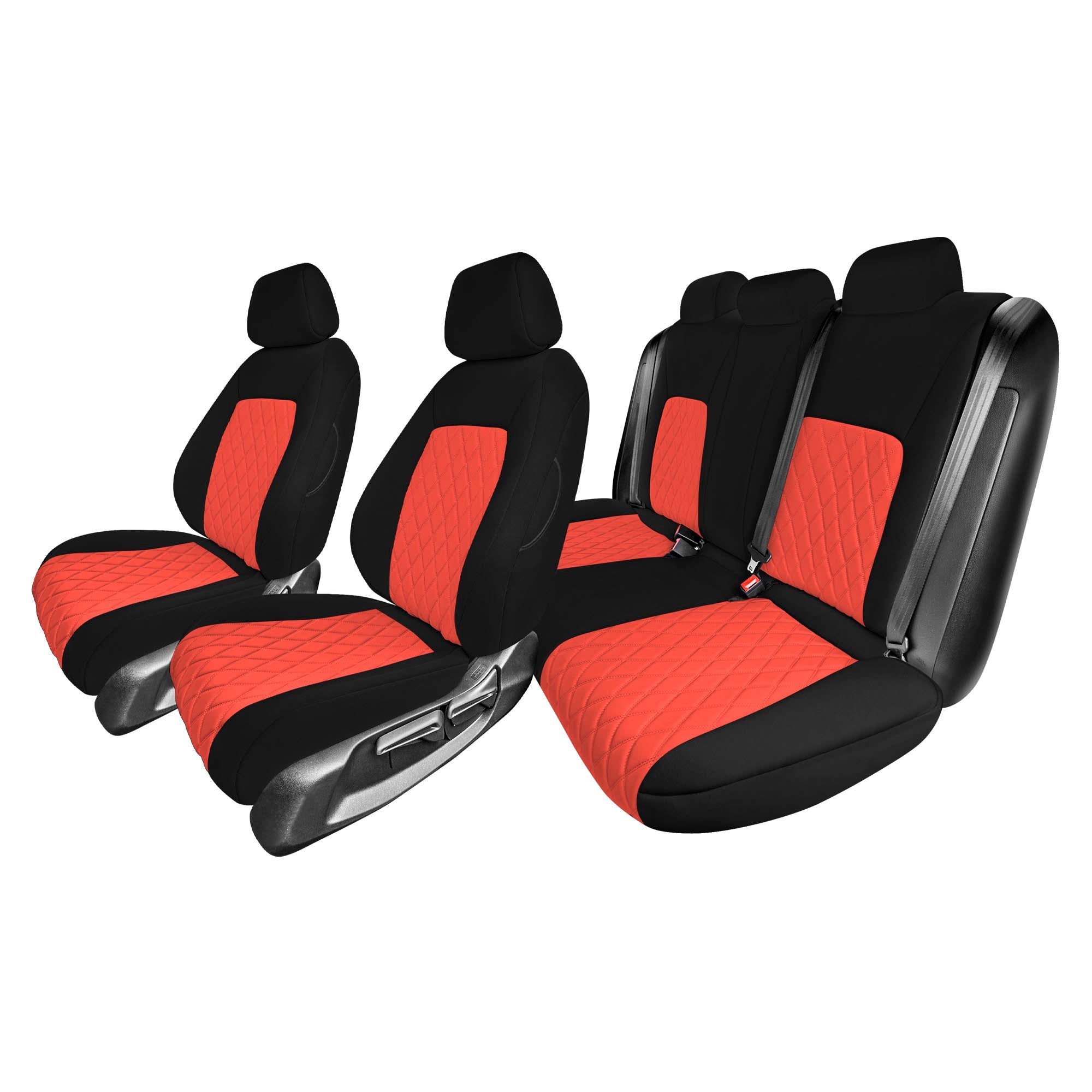 Honda Civic 2016 - 2025 Sedan Full Set Seat Covers (Split Rear) - Red Ultraflex Neoprene