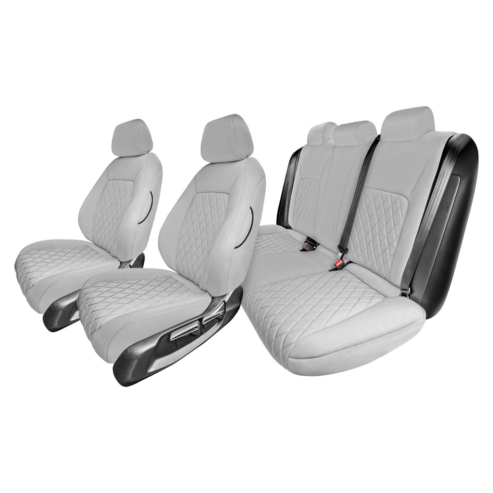 Honda Civic 2016 - 2025 Sedan Full Set Seat Covers (Split Rear) - Solid Gray Ultraflex Neoprene