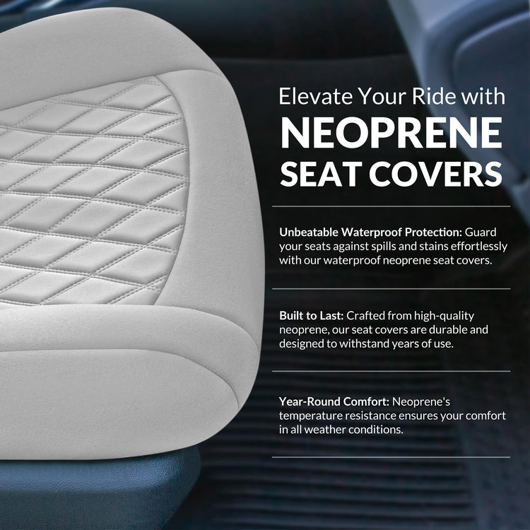 Gray Waterproof Canvas Front Seat Cover Set For Toyota Corolla & Most Cars/SUVs/Trucks – 4-Piece Racing Style