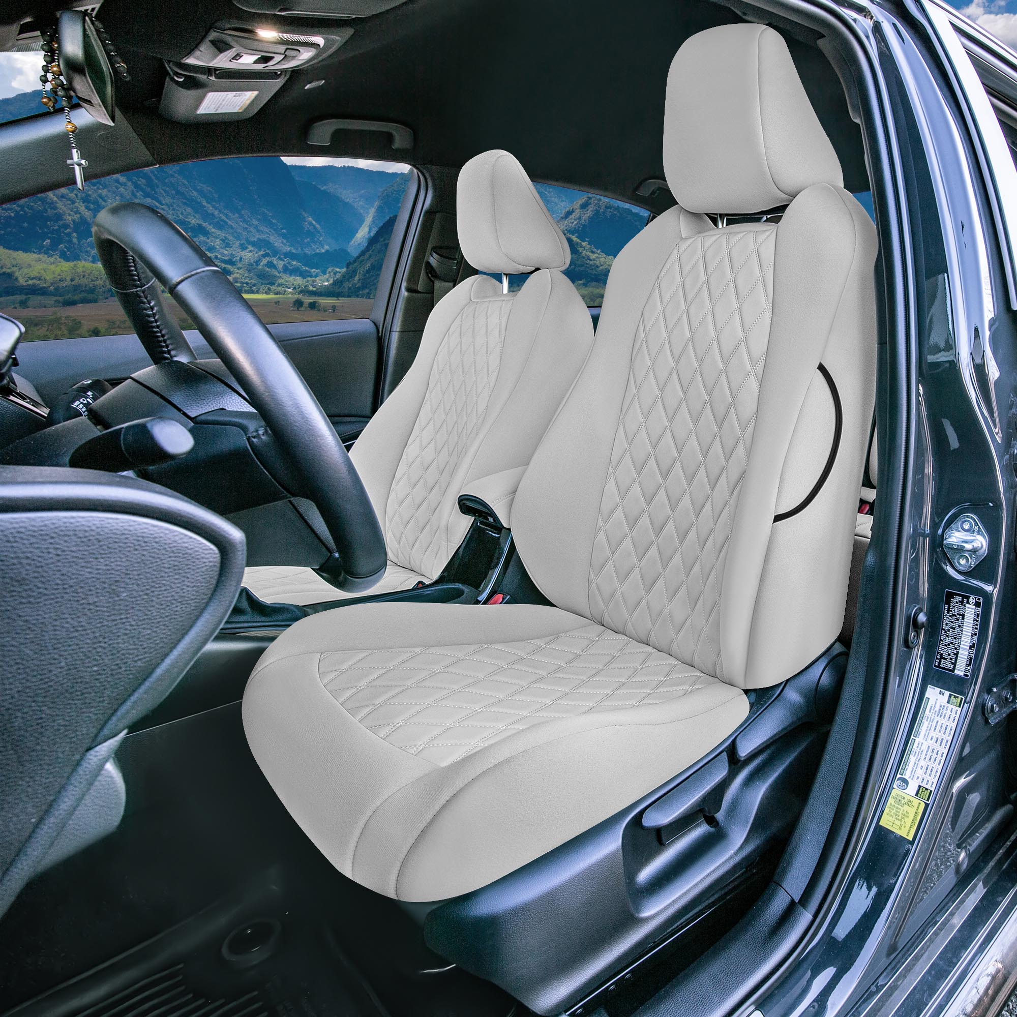 Toyota Corolla - 2020-2024 - Front Set Seat Covers - Solid Gray Ultraflex Neoprene
