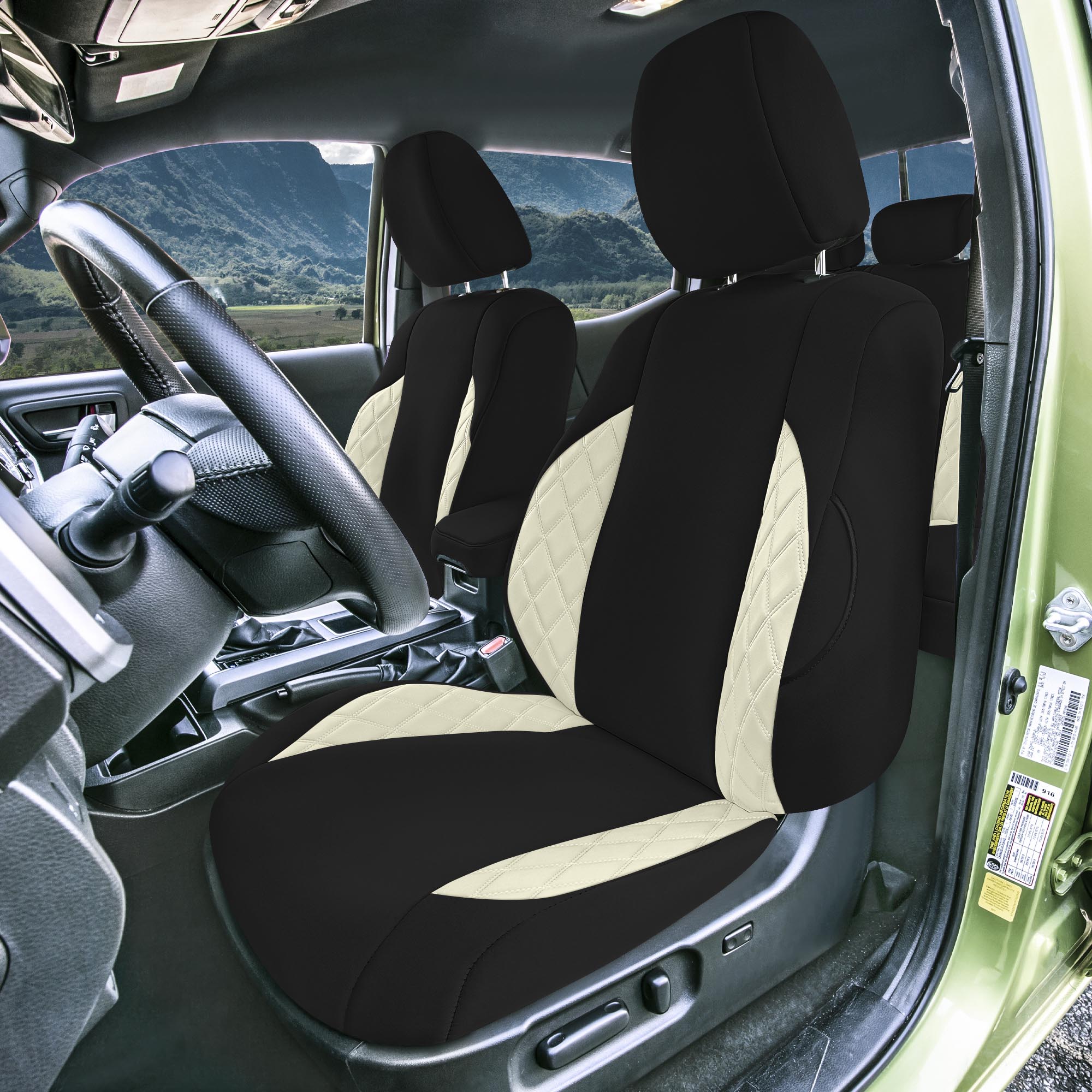 Toyota Tacoma - 2016-2023 - Front Set Seat Covers - Beige Ultraflex Neoprene
