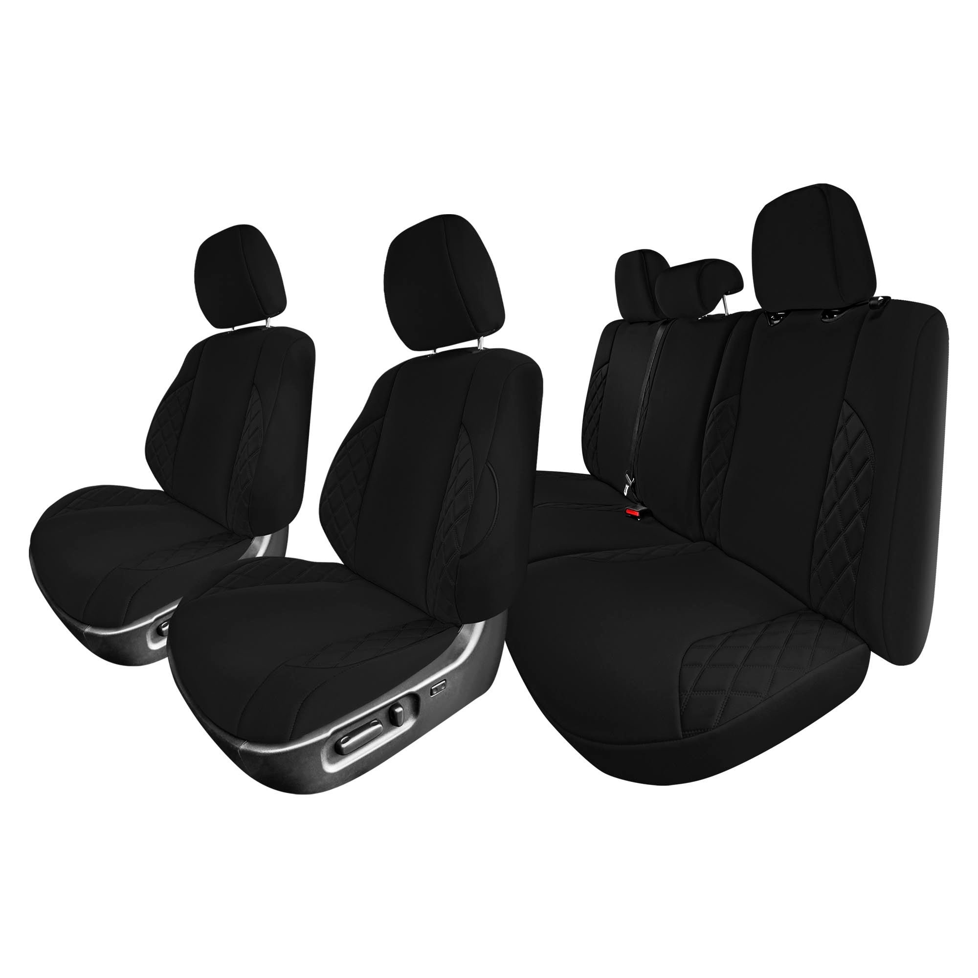 Toyota Tacoma - 2016-2023 - Full Set Seat Covers - Black Ultraflex Neoprene