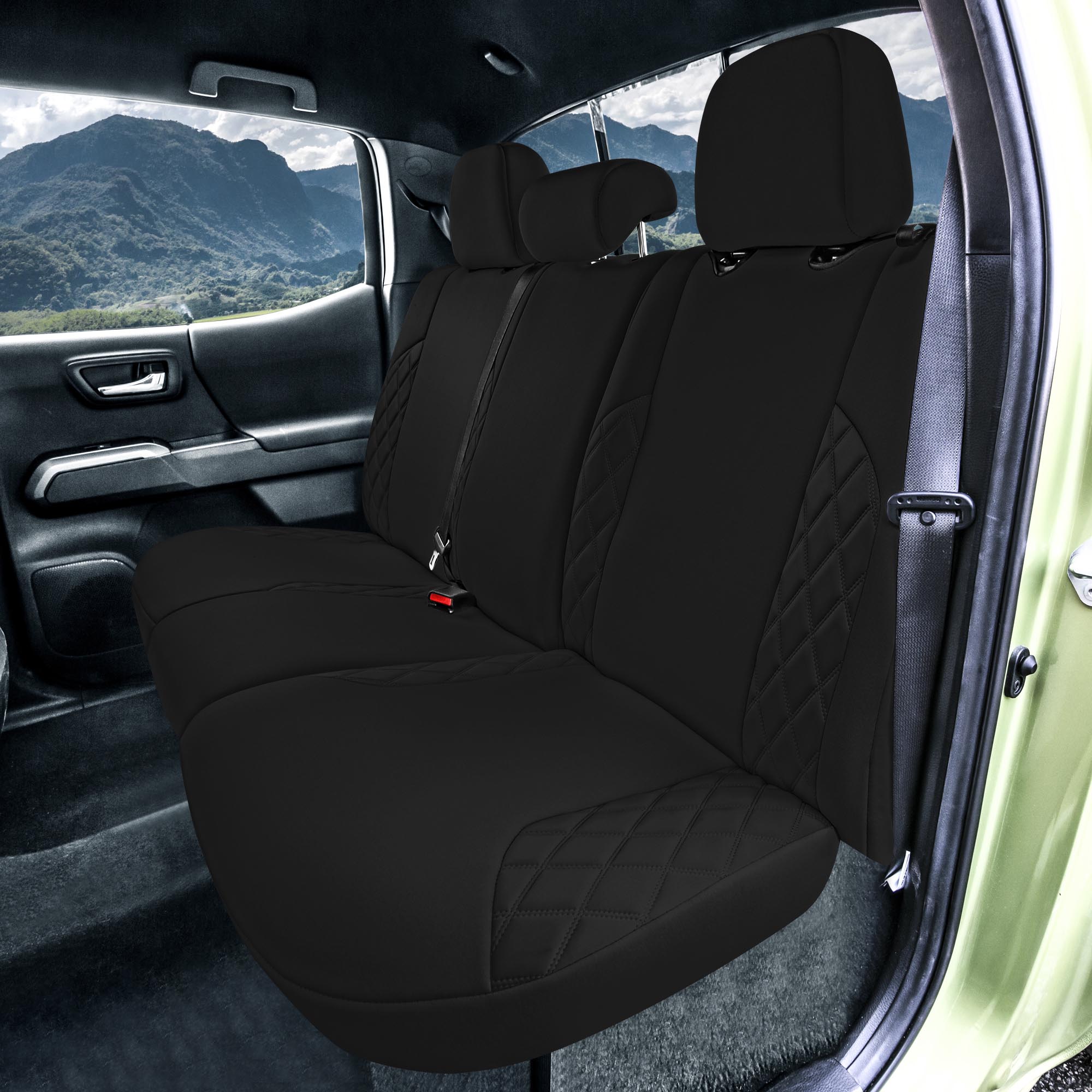 Toyota Tacoma - 2016-2023 - Rear Set Seat Covers - Black Ultraflex Neoprene