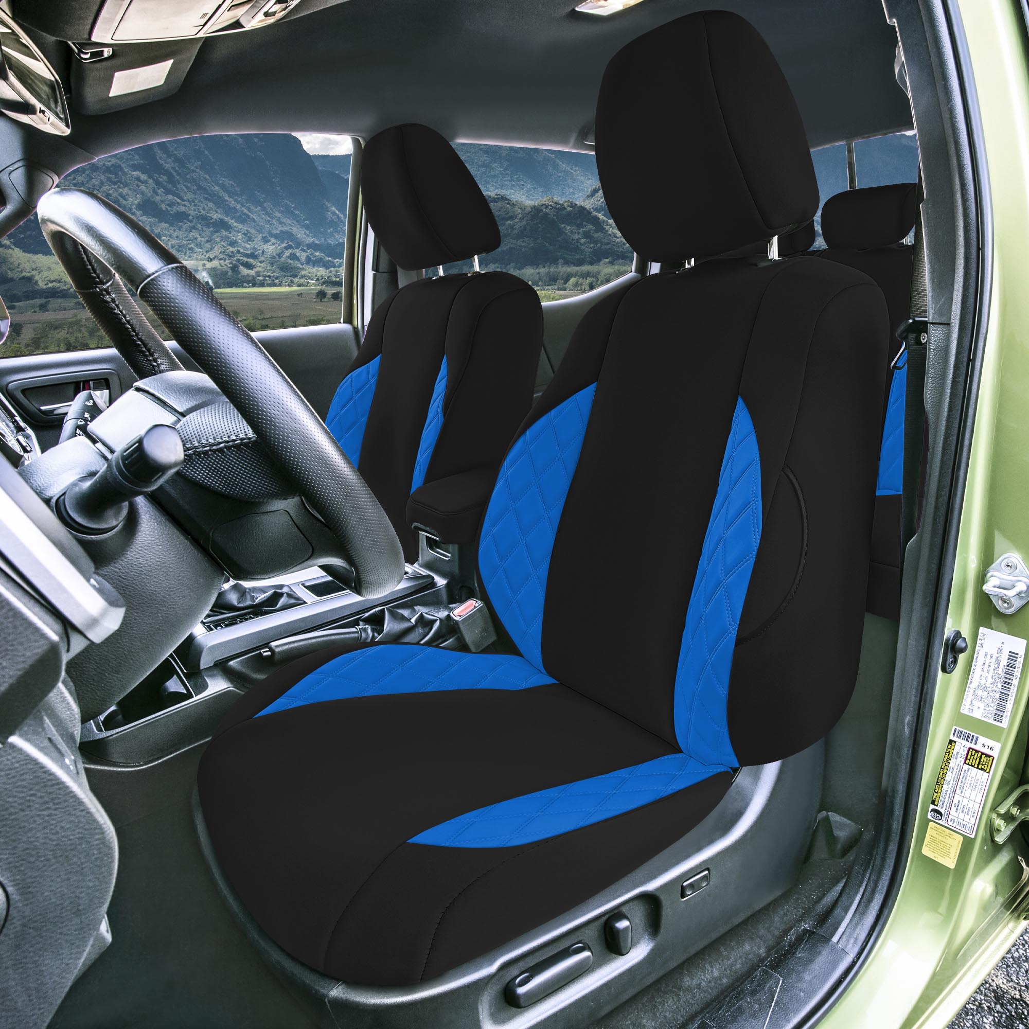 Toyota Tacoma - 2016-2023 - Front Set Seat Covers - Blue Ultraflex Neoprene