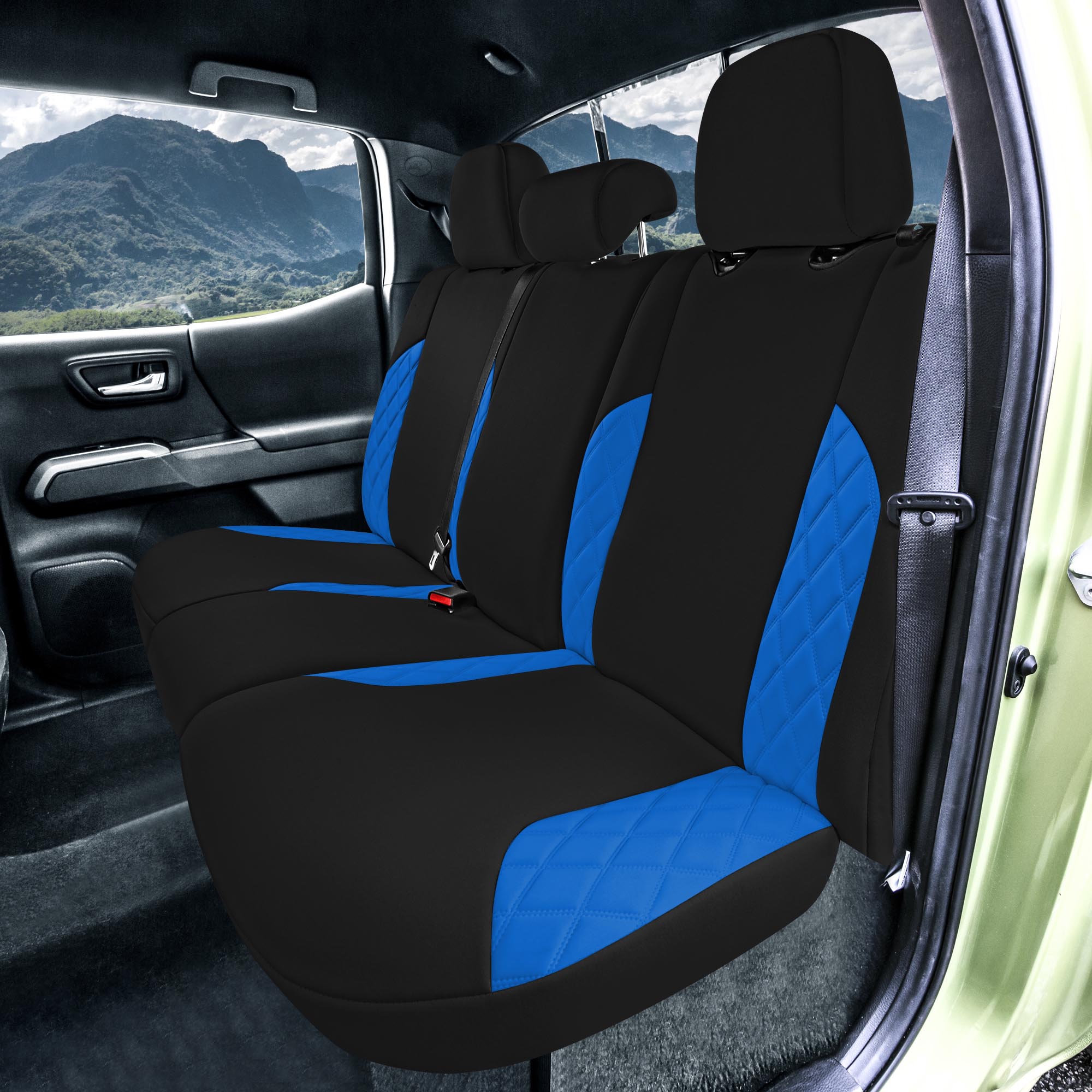 Toyota Tacoma - 2016-2023 - Rear Set Seat Covers - Blue Ultraflex Neoprene