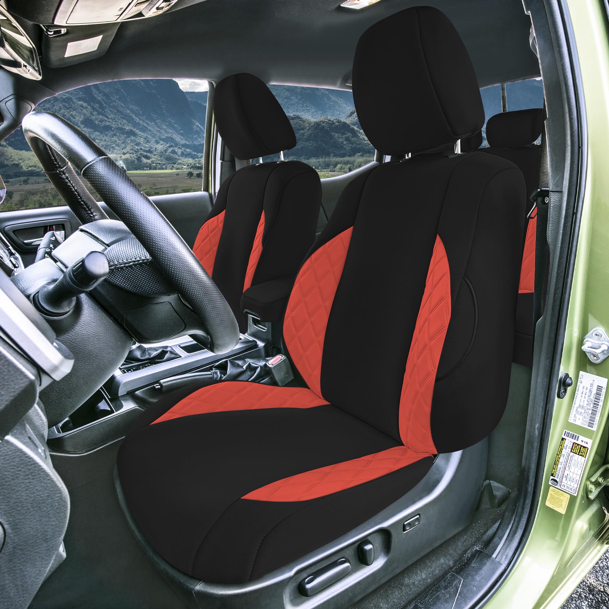 Toyota Tacoma - 2016-2023 - Full Set Seat Covers - Red Ultraflex Neoprene