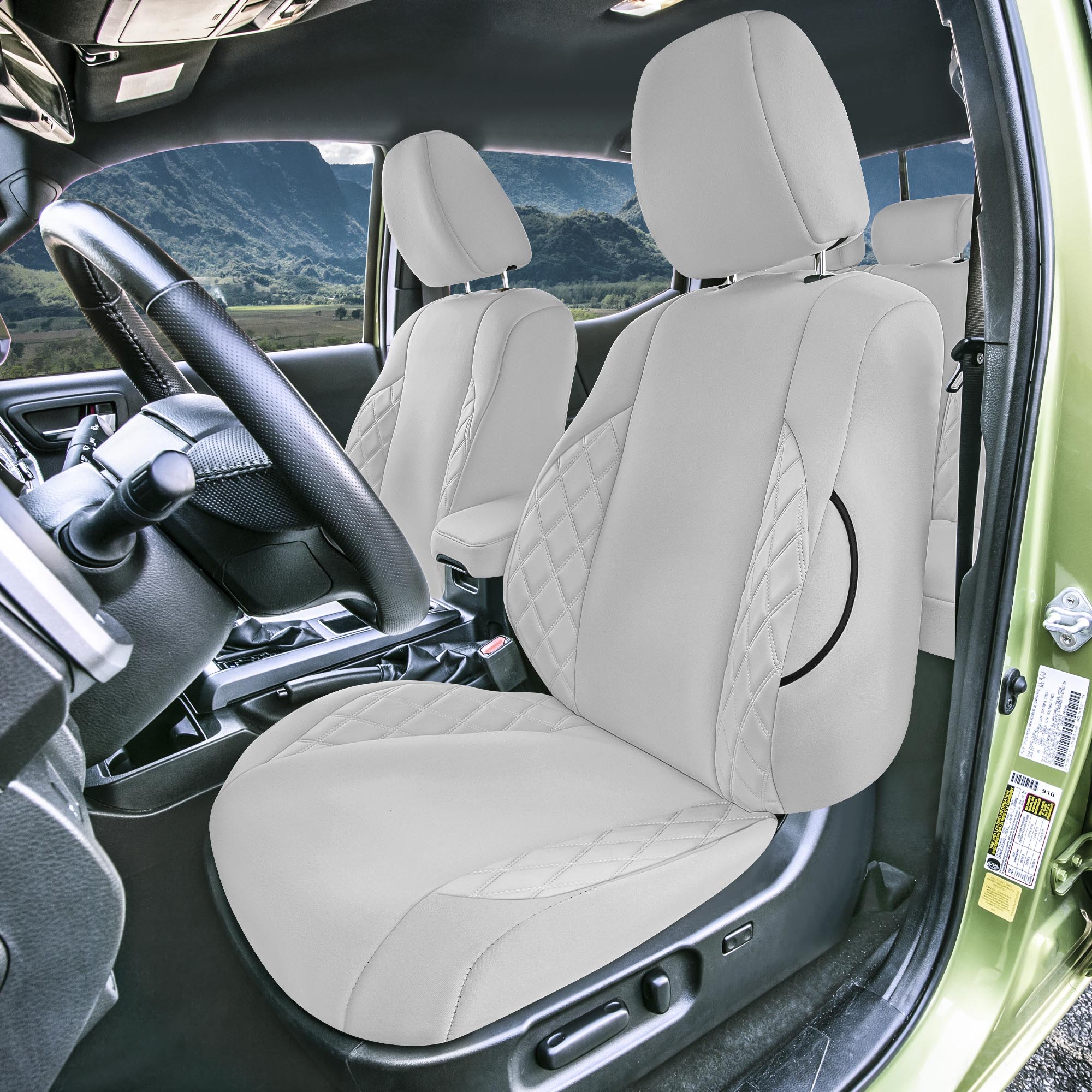 Toyota Tacoma - 2016-2023 - Full Set Seat Covers - Solid Gray Ultraflex Neoprene