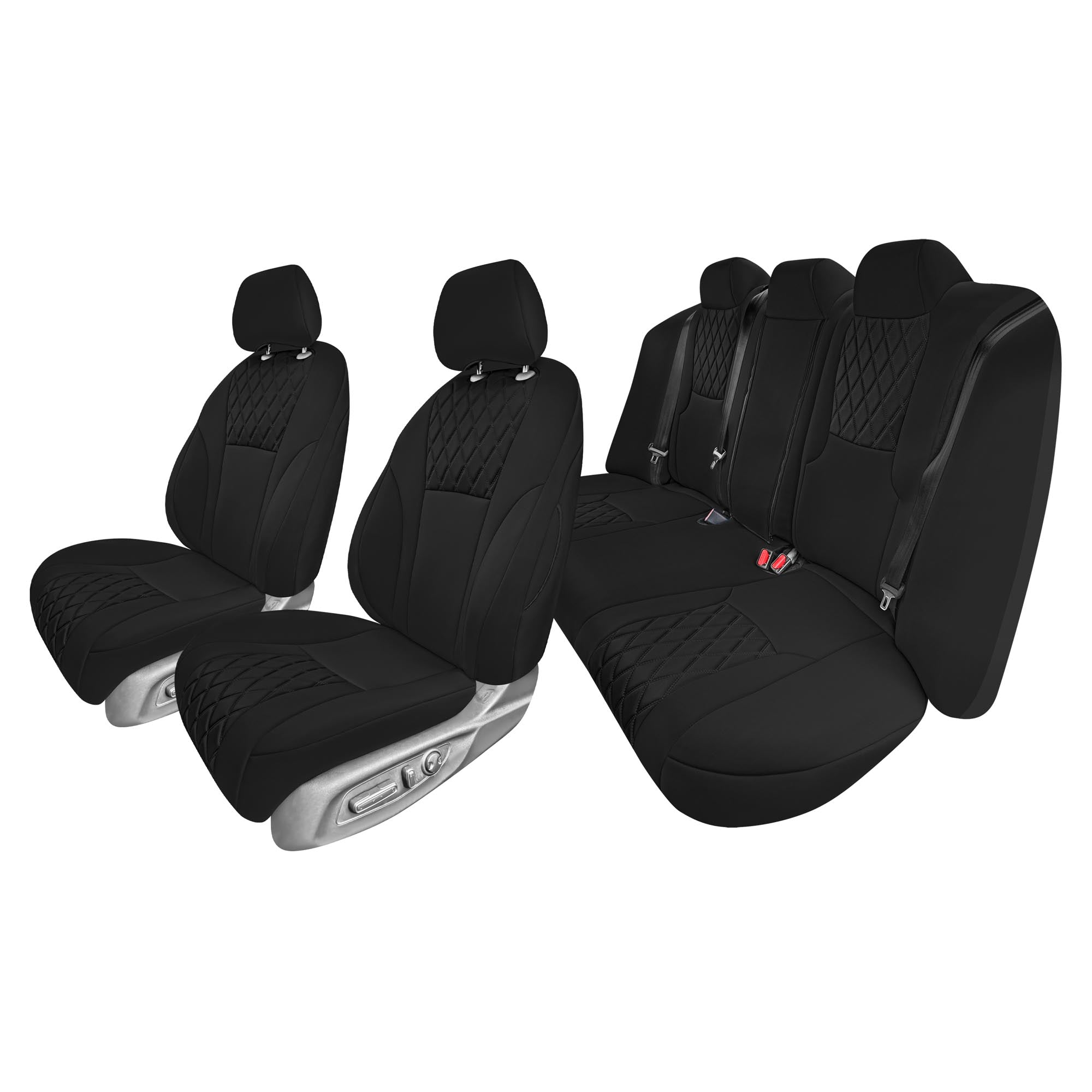 Honda Accord Sport | Sport SE | E X | EX-L | Touring 2023-2024 - Full Set Seat Covers (Split Bench) - Black Ultraflex Neoprene