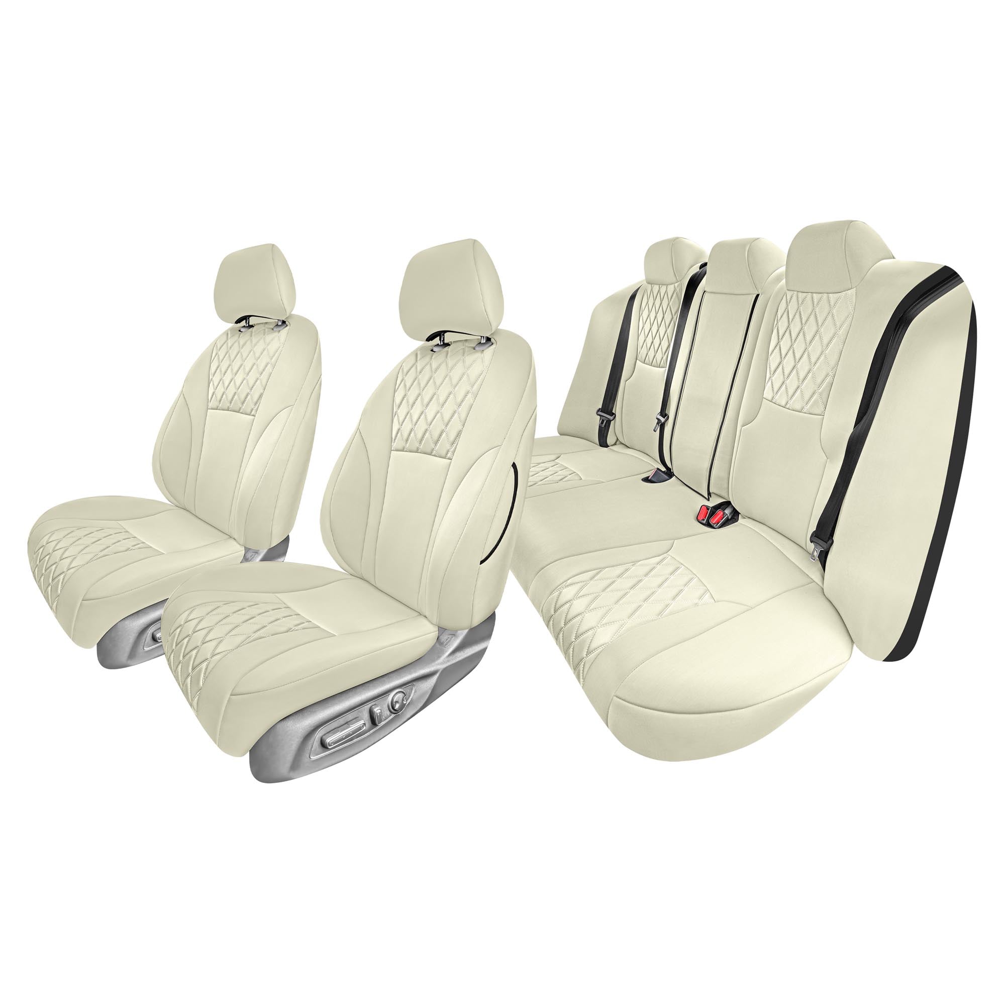 Honda Accord Sport | Sport SE | E X | EX-L | Touring 2023-2024 - Full Set Seat Covers (Split Bench) - Solid Beige Ultraflex Neoprene