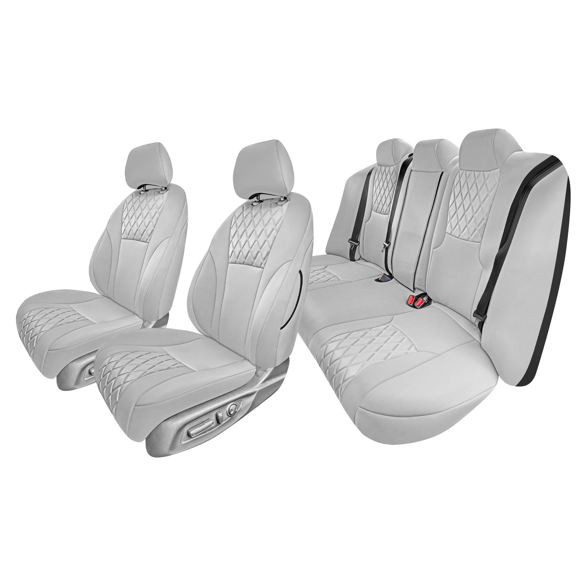 Honda Accord LX | Sport Hybrid 2023-2024 - Full Set Seat Covers (Solid Bench) - Solid Gray Ultraflex Neoprene