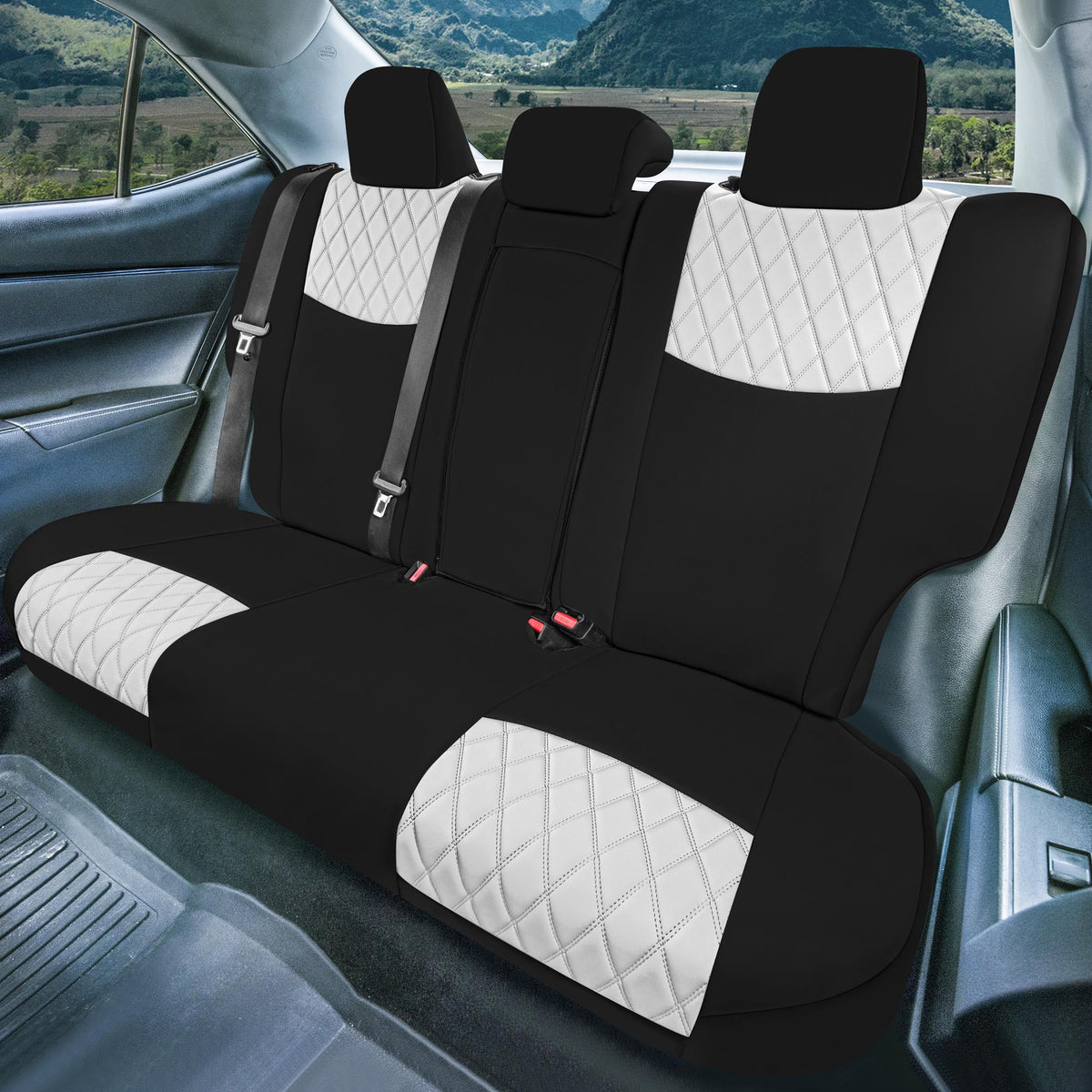 Les Rear Custom Fit Seat Covers for Toyota Corolla S | SE | LE 2014-2019 - Rear ...