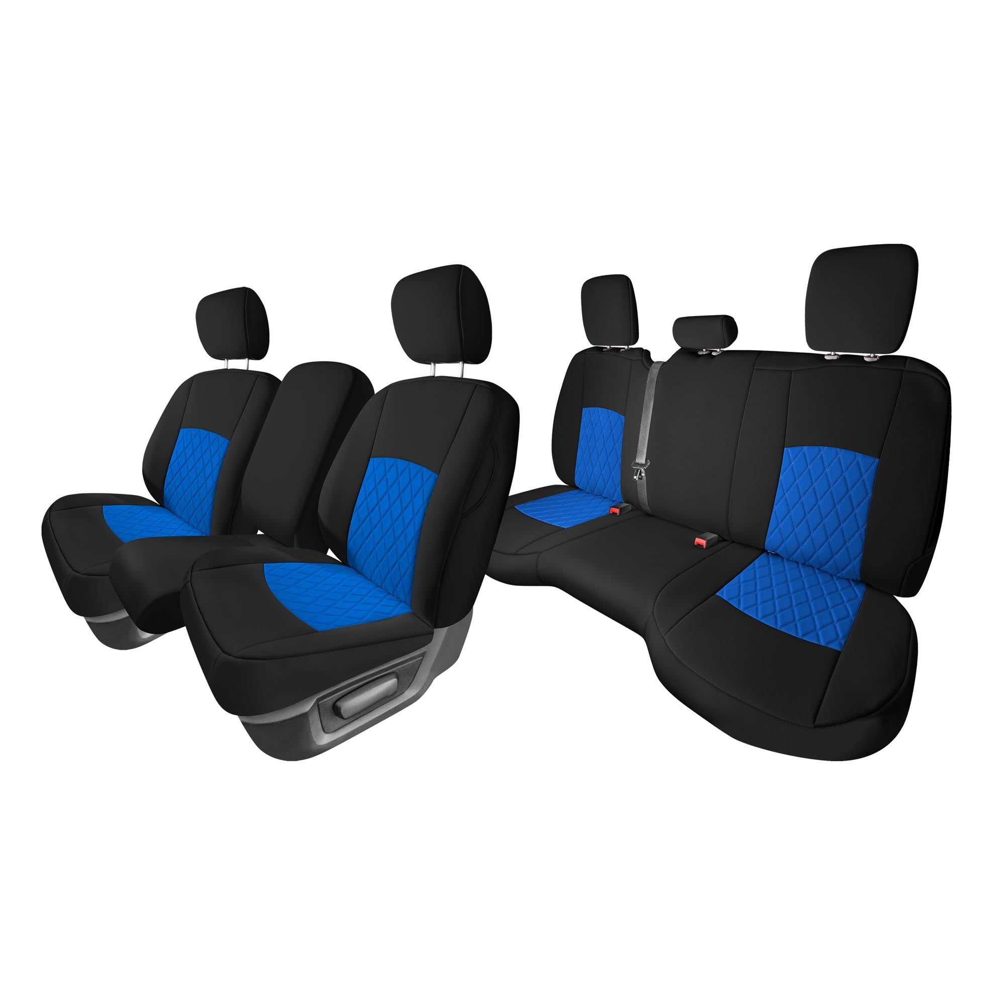 Dodge Ram 1500 2011-2018 & Ram 1500 Classic 2019-2025 Quad Cab - Full Set Seat Covers - Blue Ultraflex Neoprene