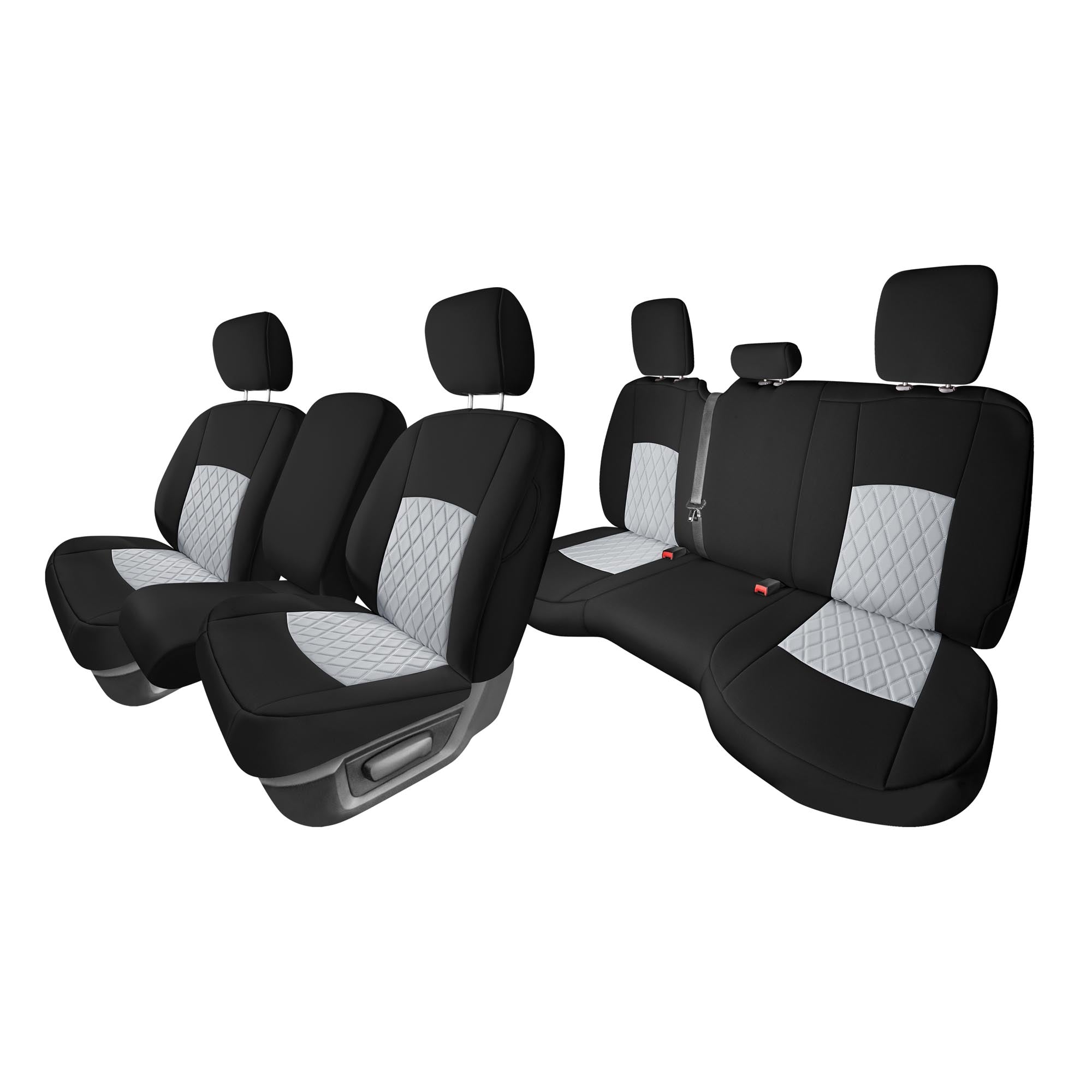 Dodge Ram 1500 2011-2018 & Ram 1500 Classic 2019-2025 Quad Cab - Full Set Seat Covers - Gray Ultraflex Neoprene