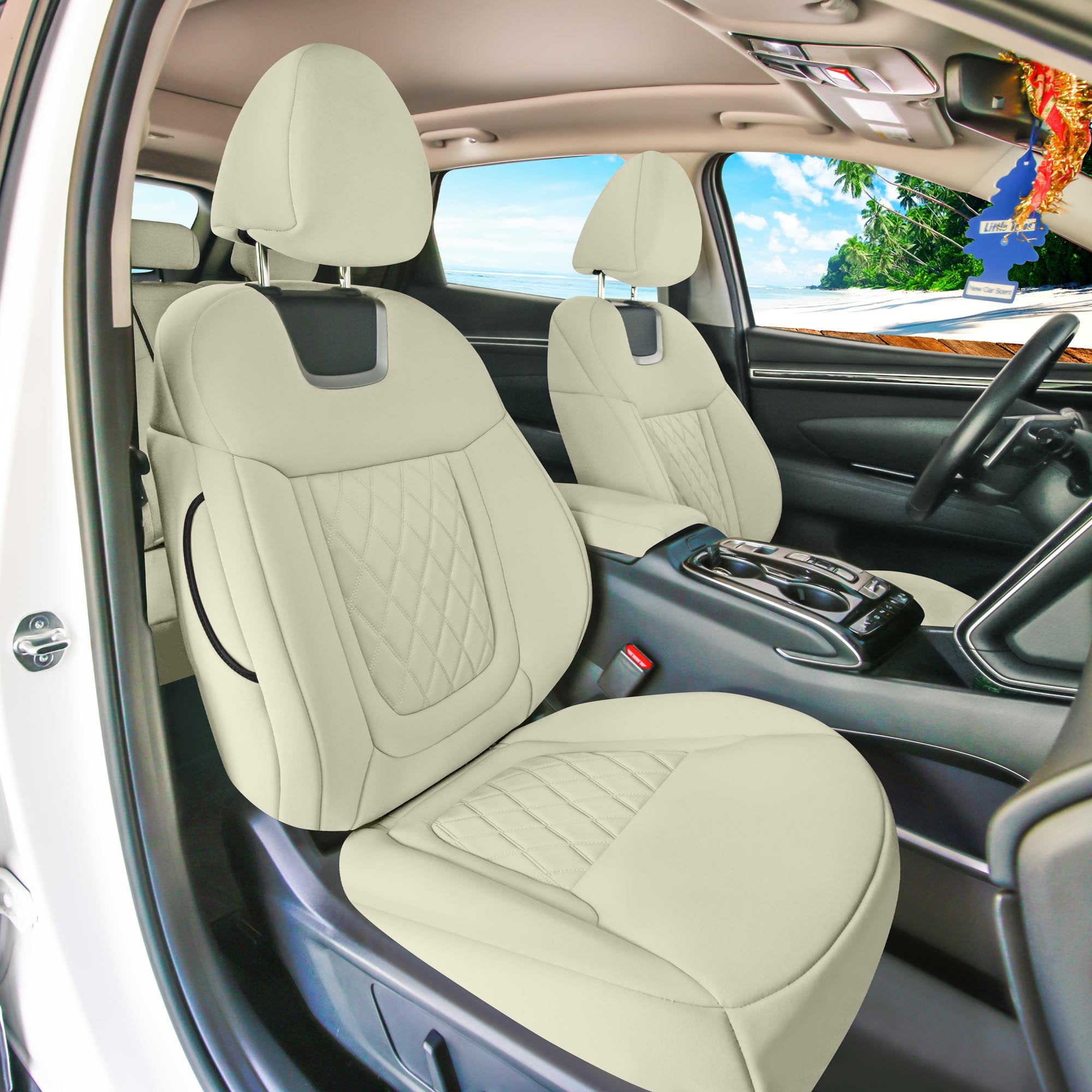 Hyundai Tucson - 2022 - 2024 - Front Set Seat Covers - Solid Beige Ultraflex Neoprene
