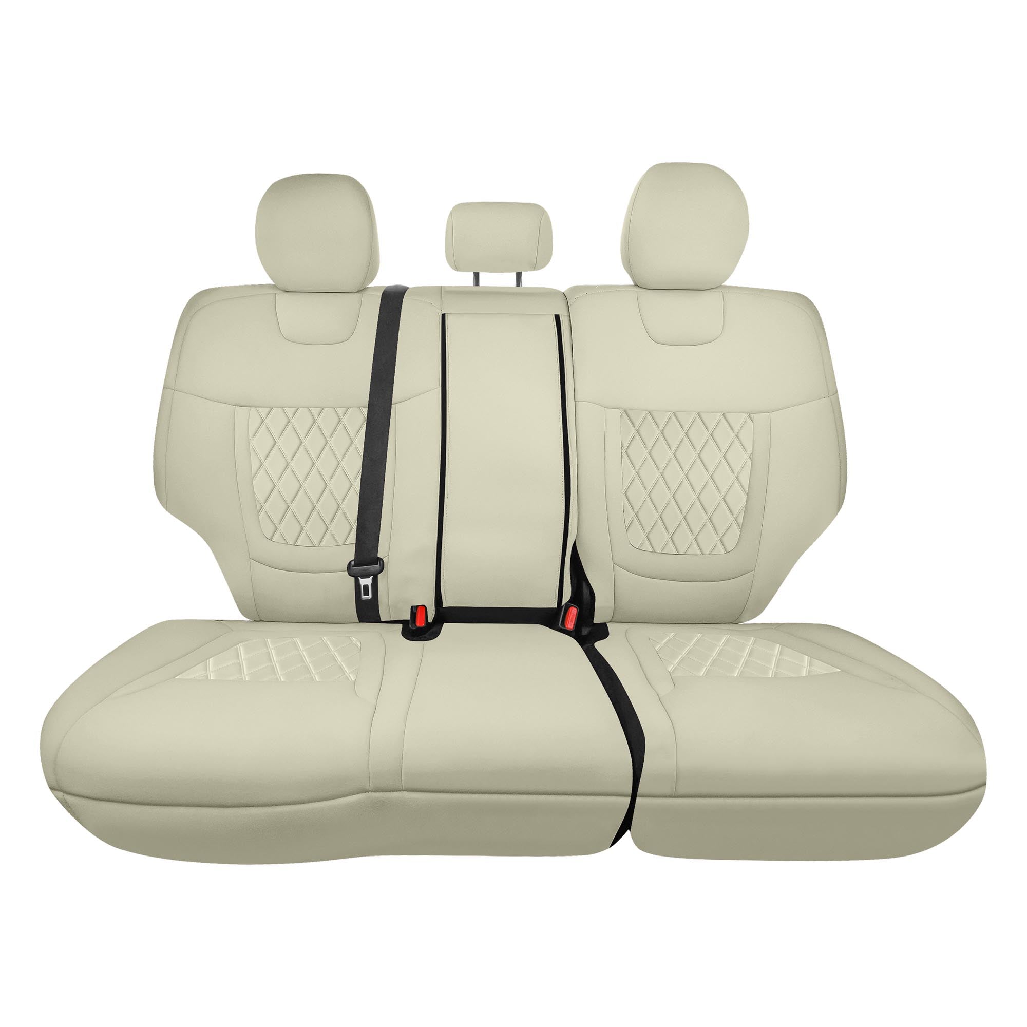 Hyundai Tucson - 2022 - 2024 - Rear Set Seat Covers - Solid Beige Ultraflex Neoprene