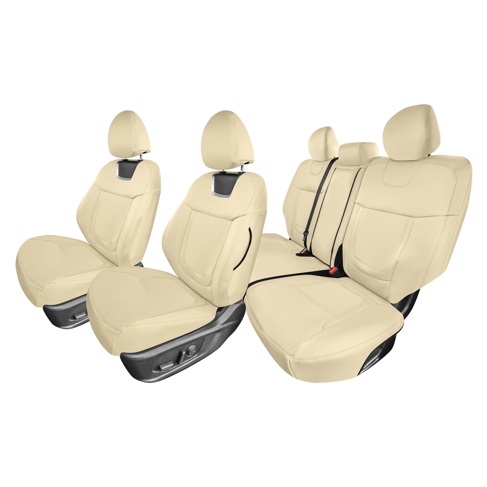 Hyundai Tucson - 2022 - 2024 - Full Set Seat Covers - Solid Beige Faux Leather