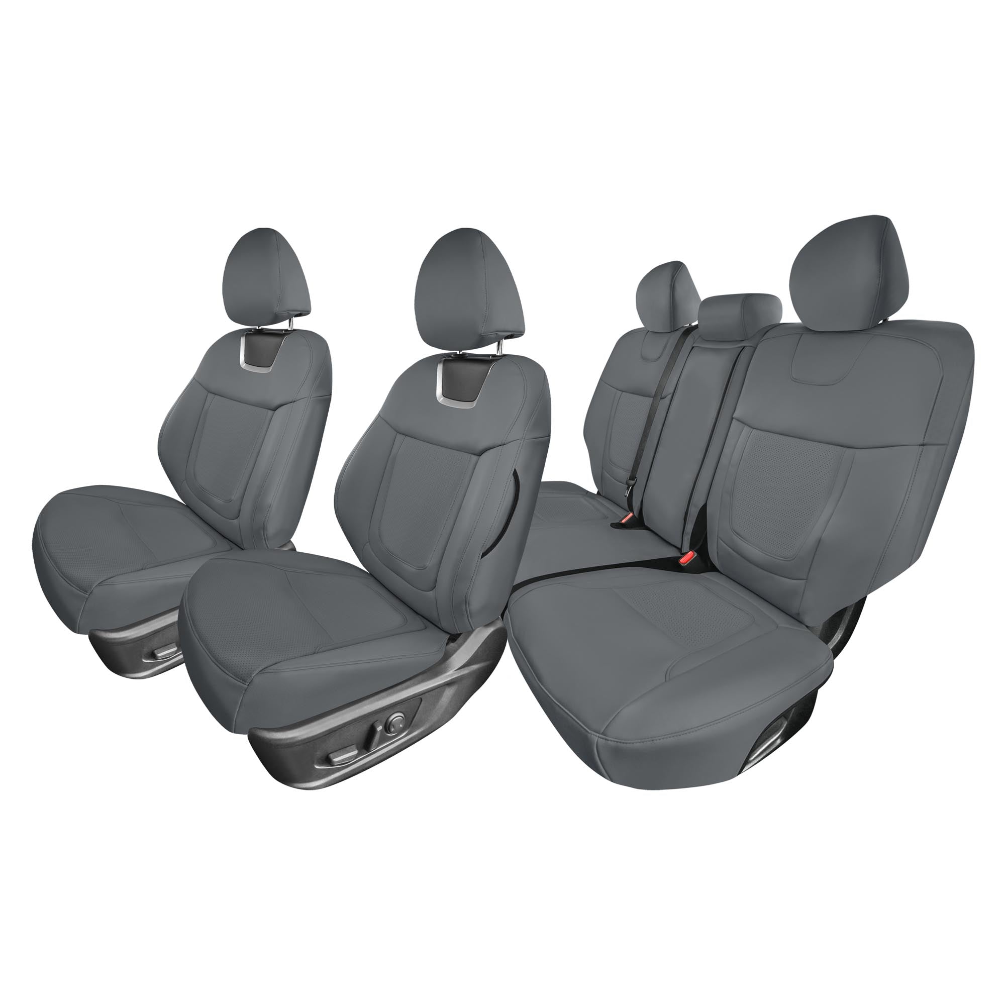 Hyundai Tucson - 2022 - 2024 - Full Set Seat Covers - Solid Gray Faux Leather