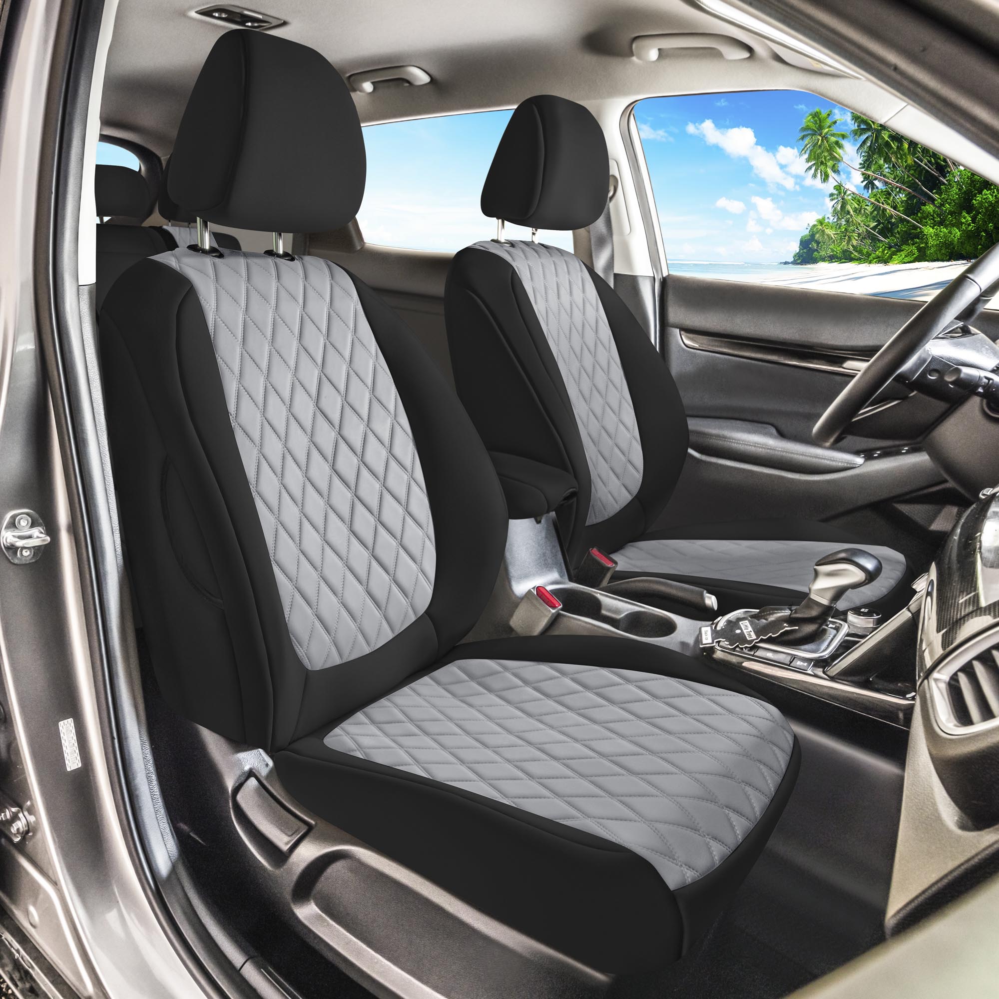 Kia Seltos - 2021 - 2024 - Front Set Seat Covers - Gray Ultraflex Neoprene