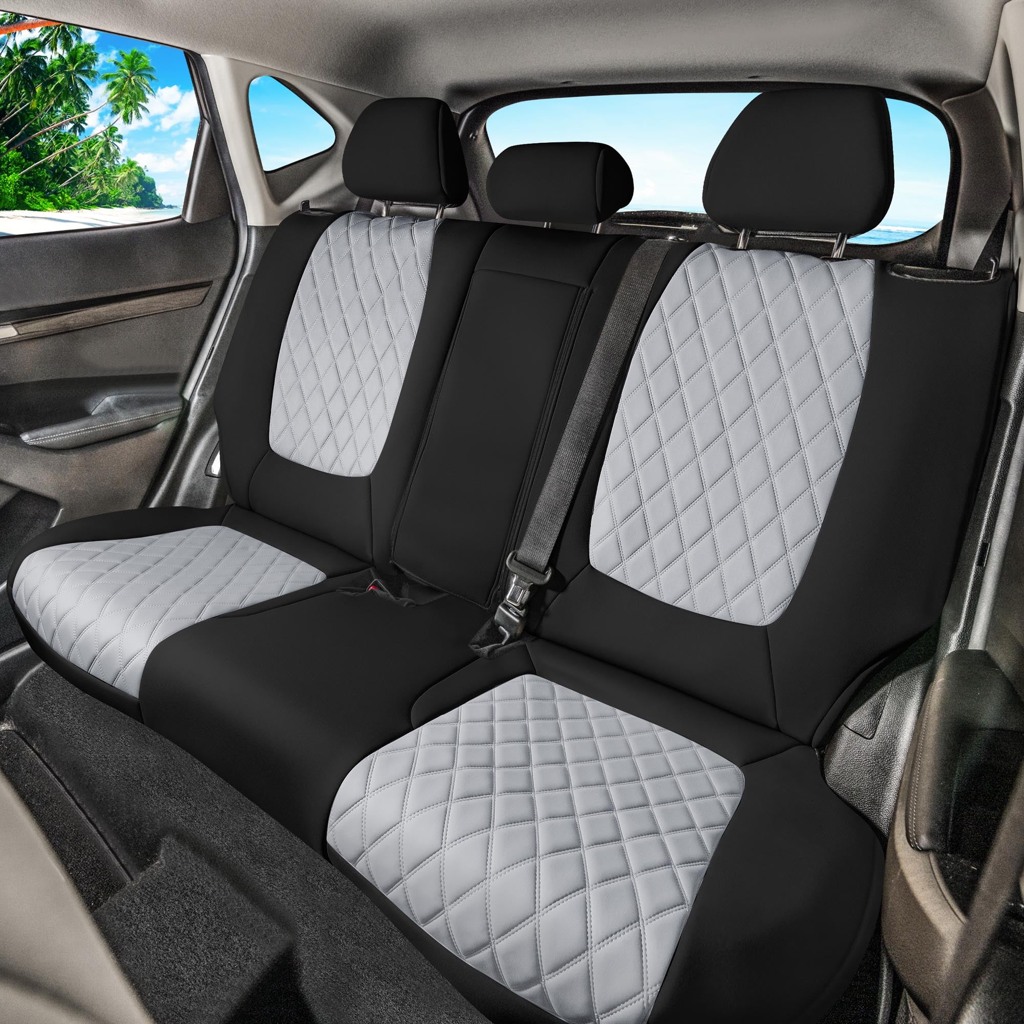 Kia Seltos - 2021 - 2024 - Rear Set Seat Covers - Gray Ultraflex Neoprene