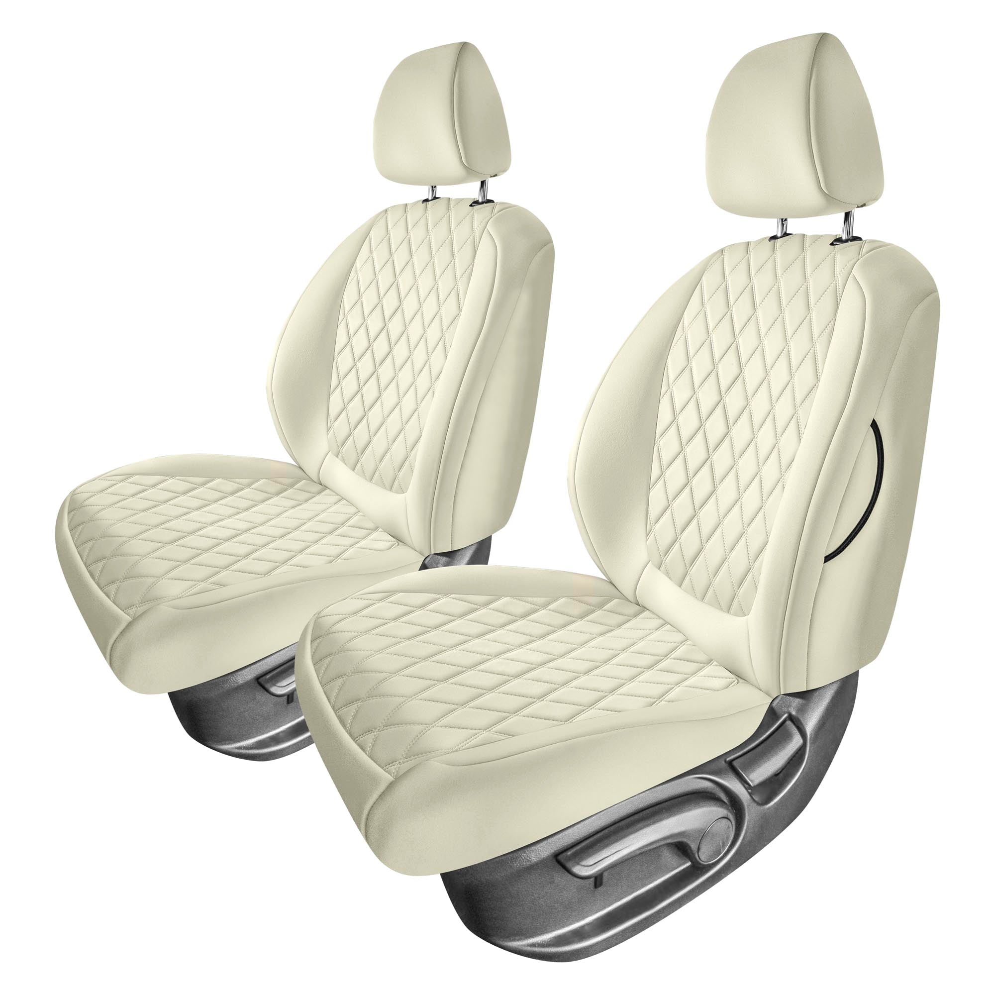 Kia Seltos - 2021 - 2024 - Front Set Seat Covers - Solid Beige Ultraflex Neoprene