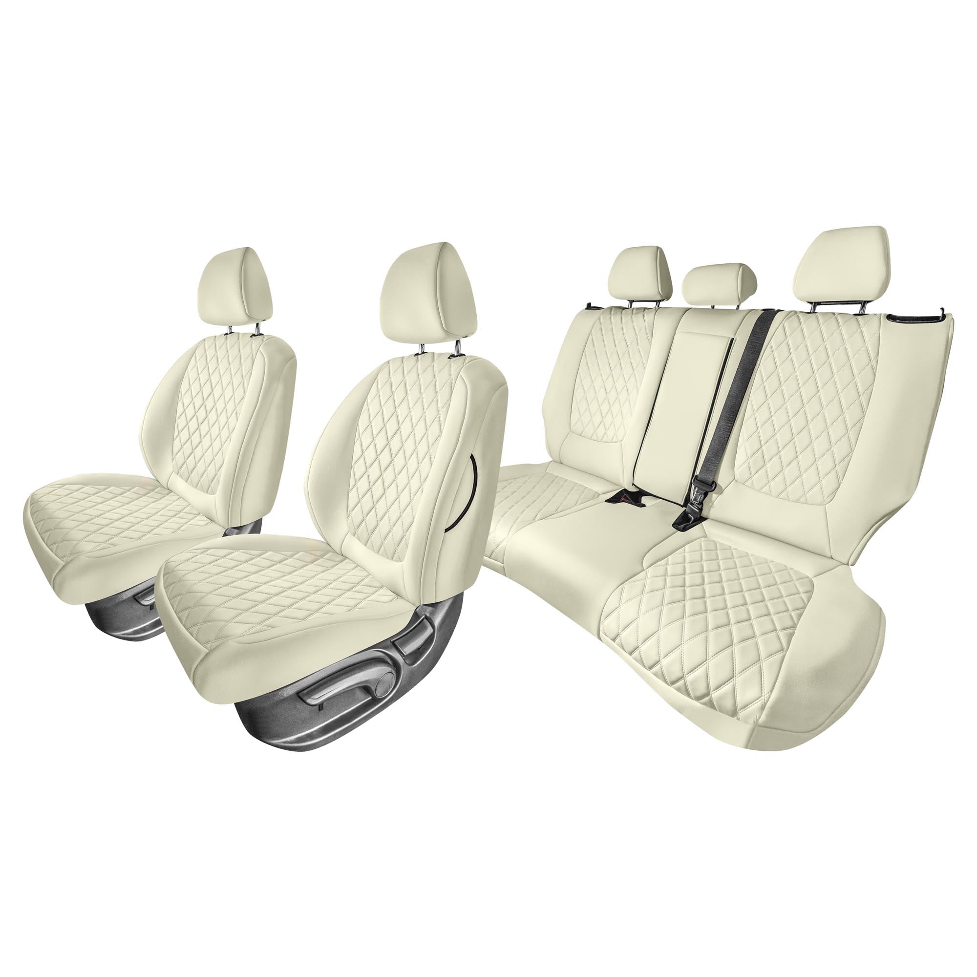 Kia Seltos - 2021 - 2024 - Full Set Seat Covers - Solid Beige Ultraflex Neoprene