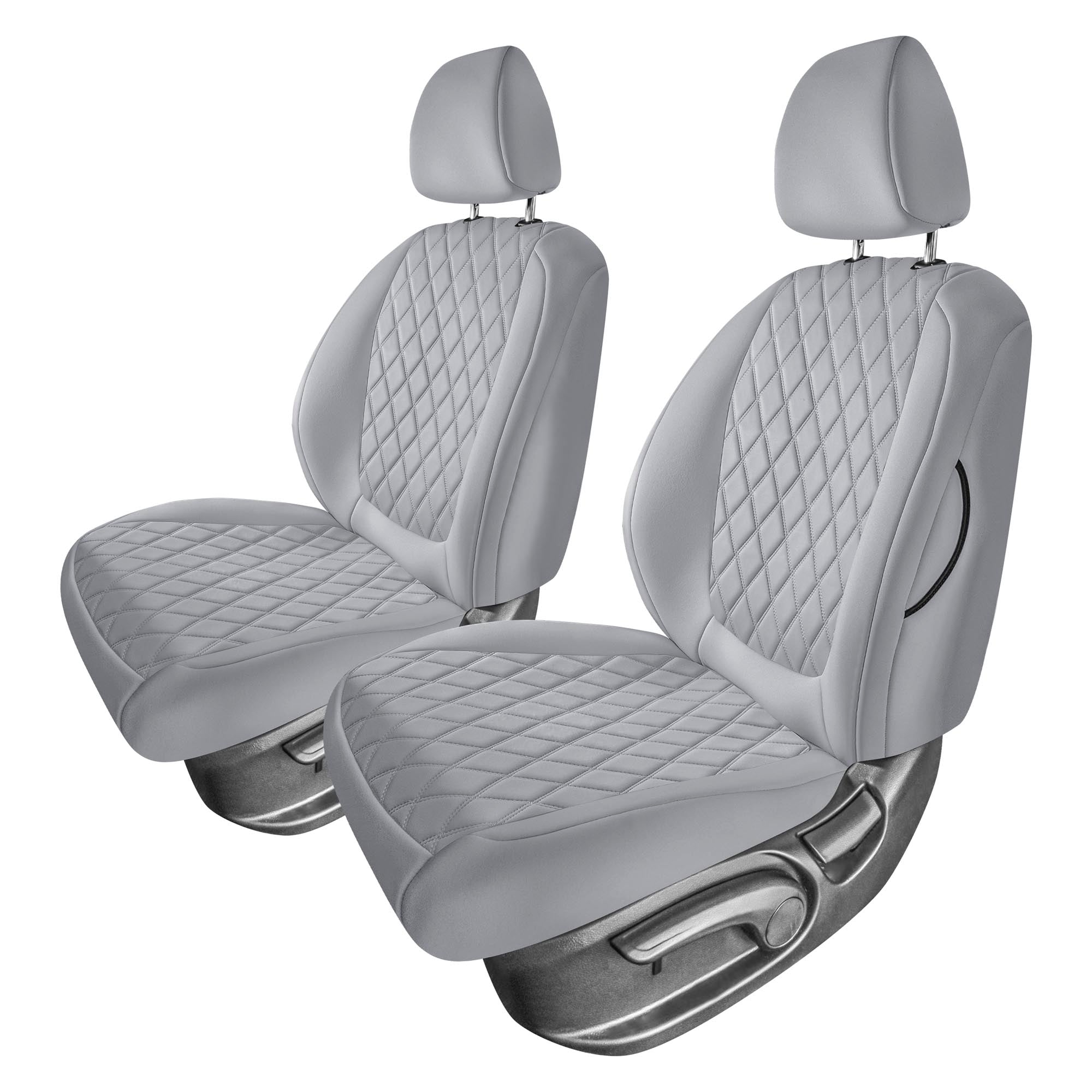 Kia Seltos - 2021 - 2024 - Front Set Seat Covers - Solid Gray Ultraflex Neoprene