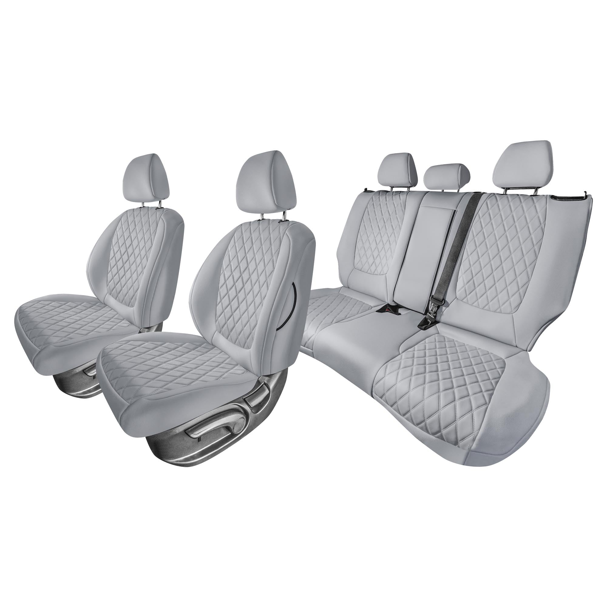 Kia Seltos - 2021 - 2024 - Full Set Seat Covers - Solid Gray Ultraflex Neoprene