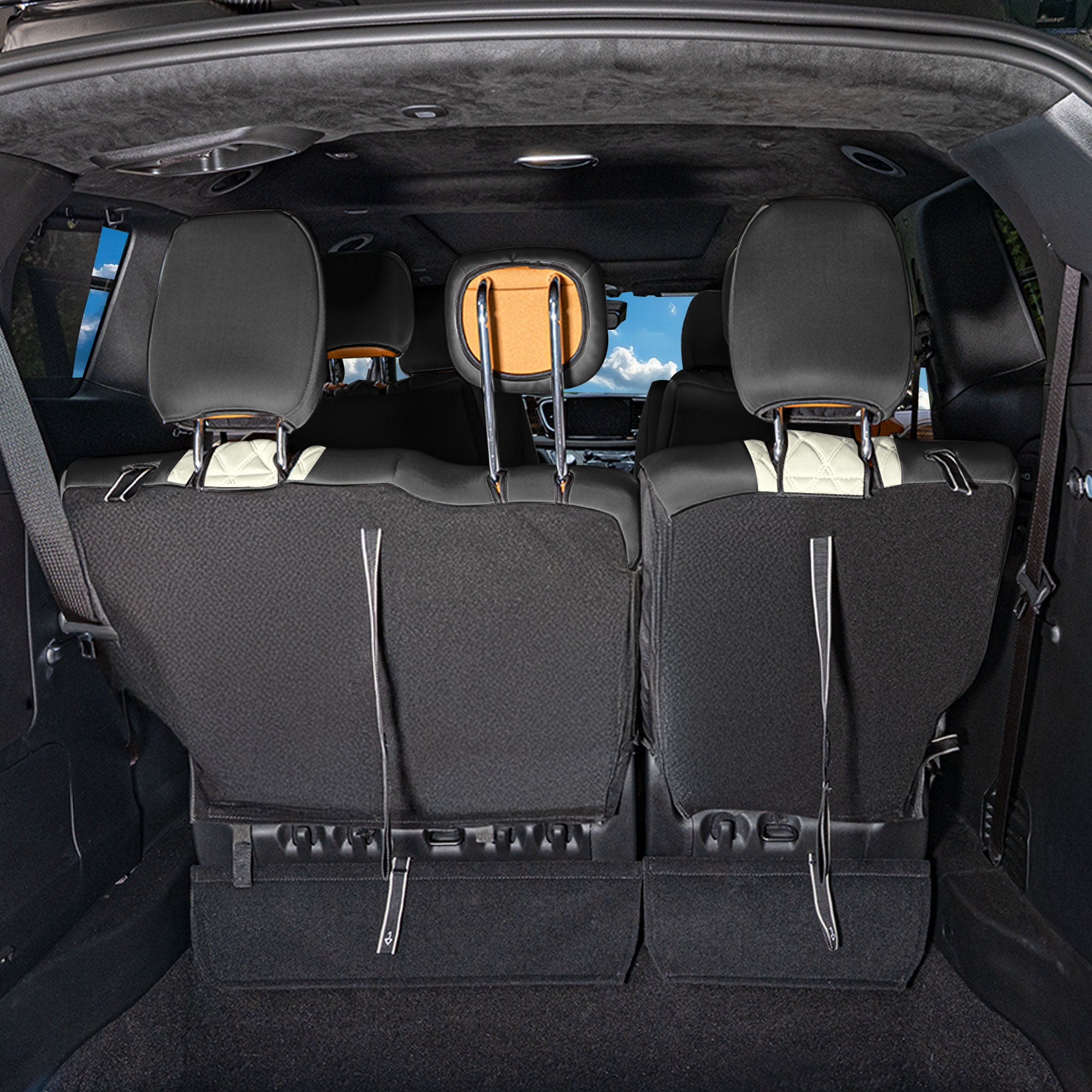 Chrysler Pacifica - 2017 - 2024 - 3rd Row Set Seat Covers - Beige Ultraflex Neoprene