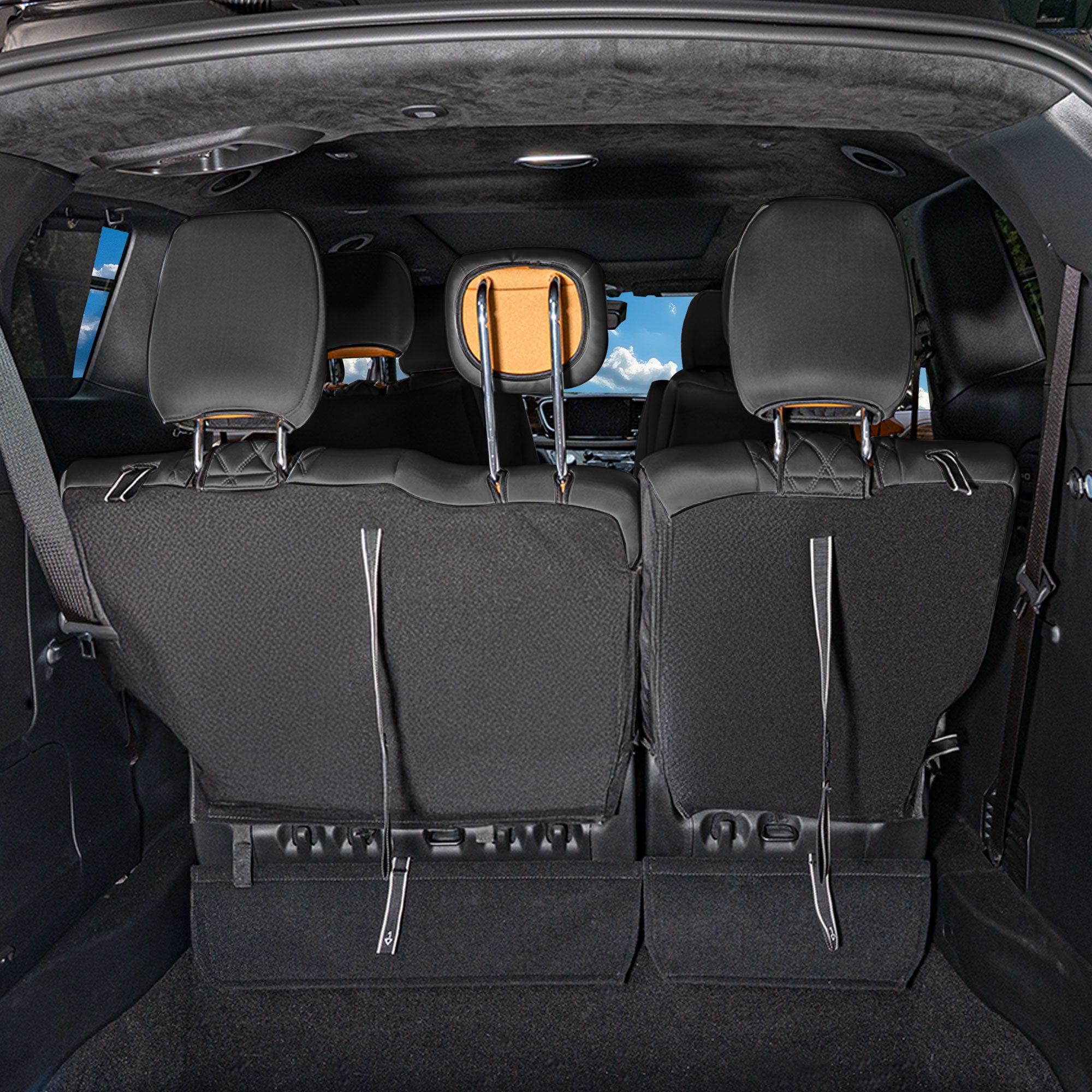 Chrysler Pacifica - 2017 - 2024 - 3rd Row Set Seat Covers - Black Ultraflex Neoprene