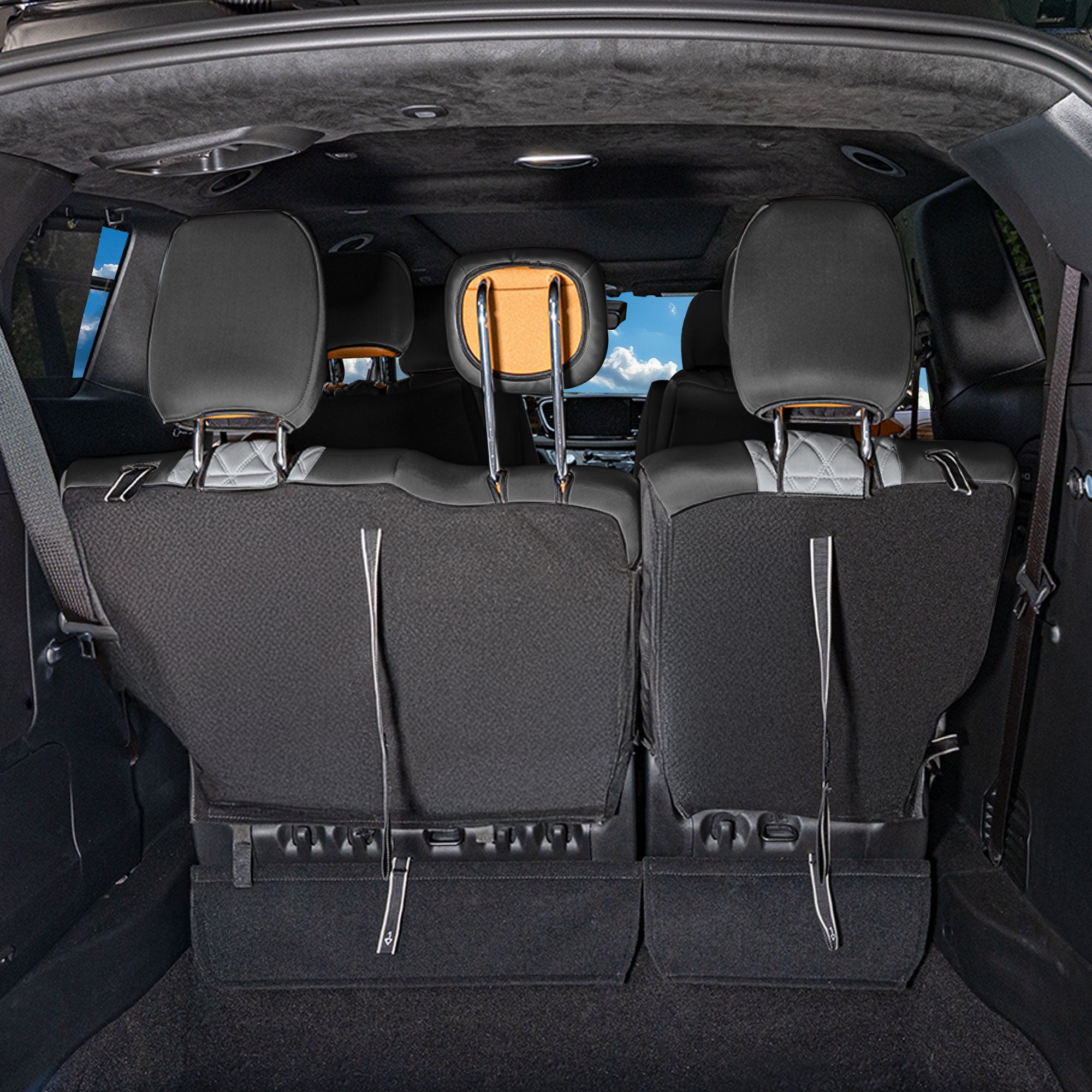 Chrysler Pacifica - 2017 - 2024 - 3rd Row Set Seat Covers - Gray Ultraflex Neoprene