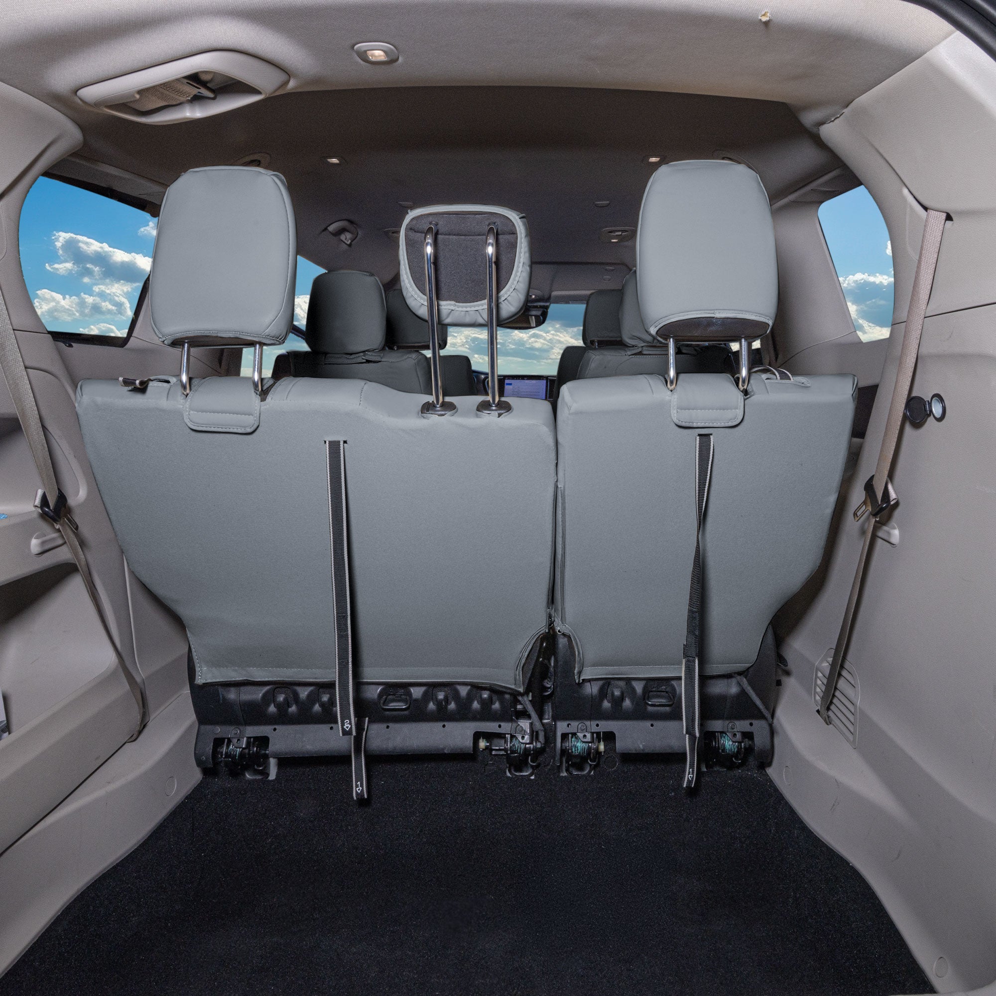 Chrysler Pacifica - 2017 - 2024 - 3rd Row Set Seat Covers - Gray Faux Leather