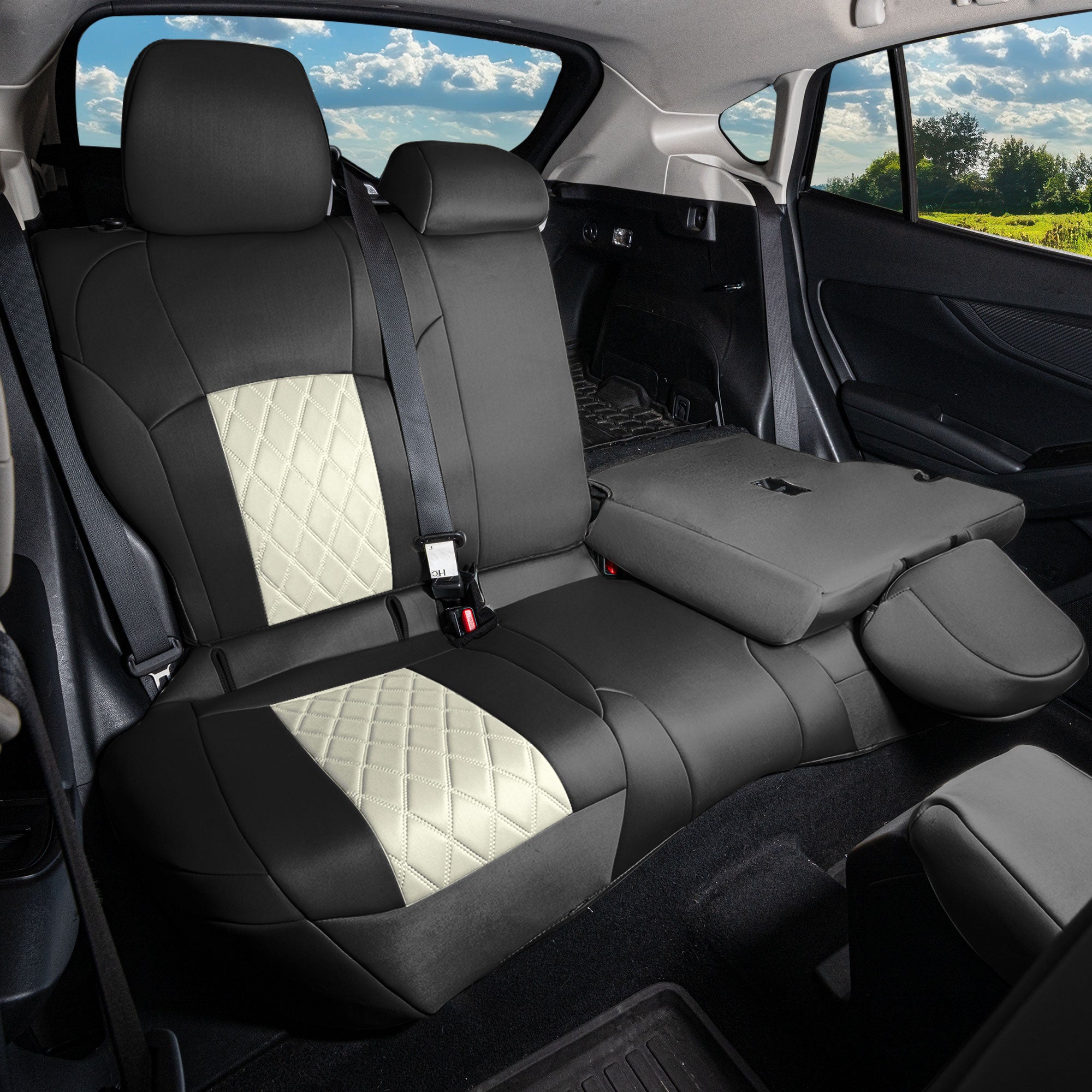 Subaru Crosstrek 2018-2023 - Rear Set Seat Covers - Beige Ultraflex Neoprene