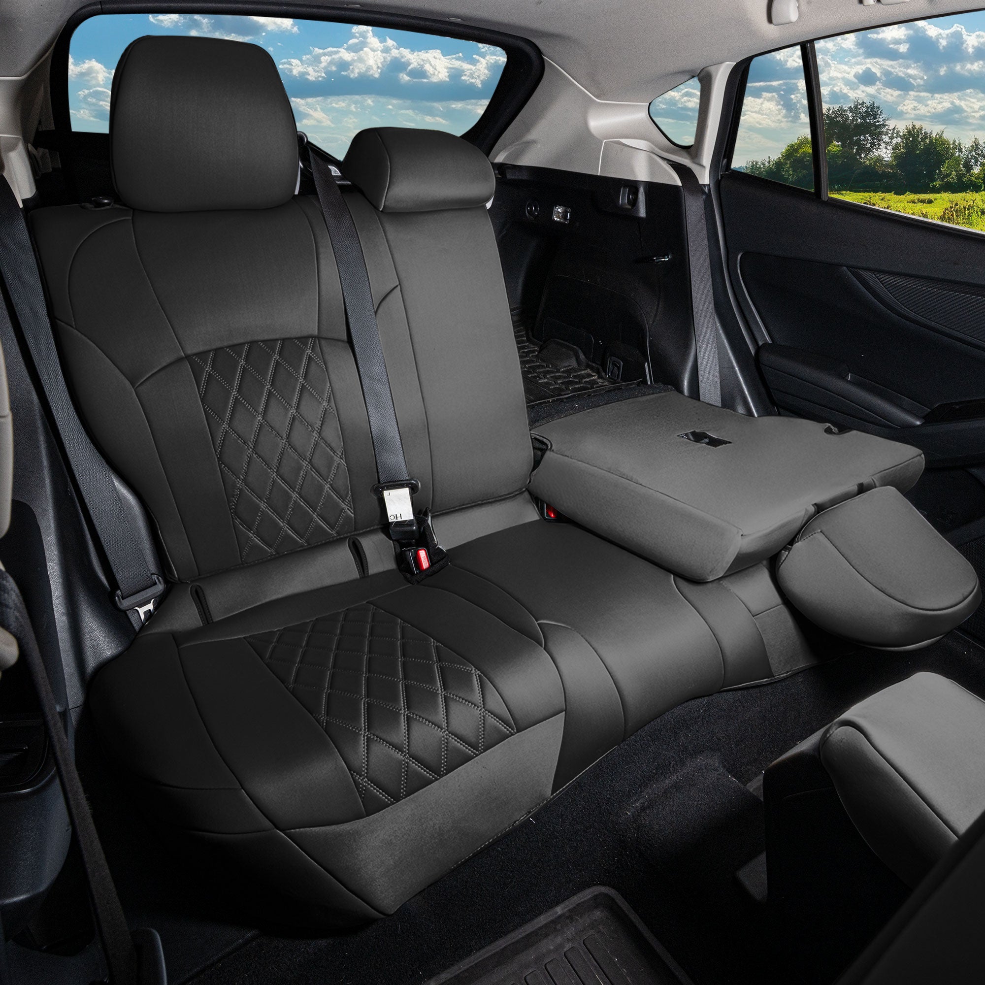 Hyundai Tucson - 2022 - 2024 - Rear Set Seat Covers - Black Ultraflex Neoprene