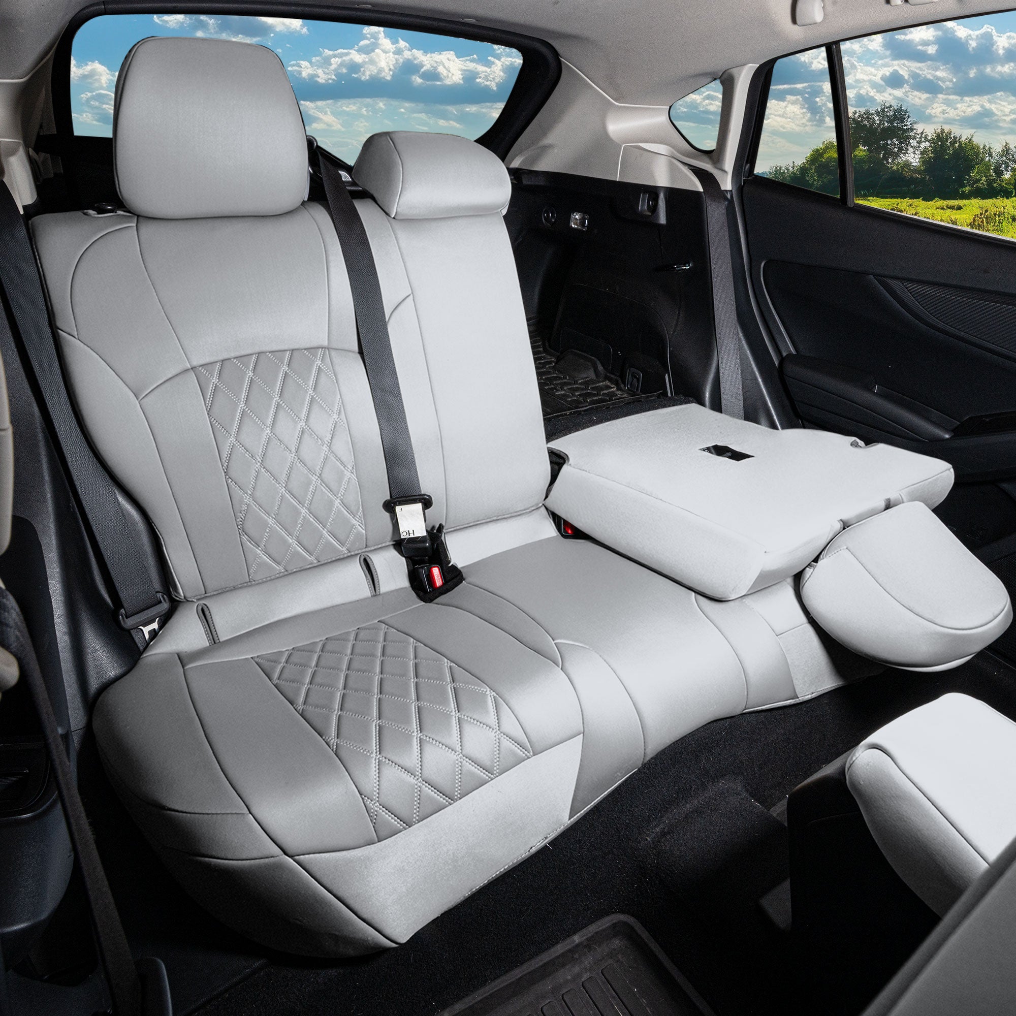 Subaru Crosstrek 2018-2023 - Rear Set Seat Covers - Solid Gray Ultraflex Neoprene