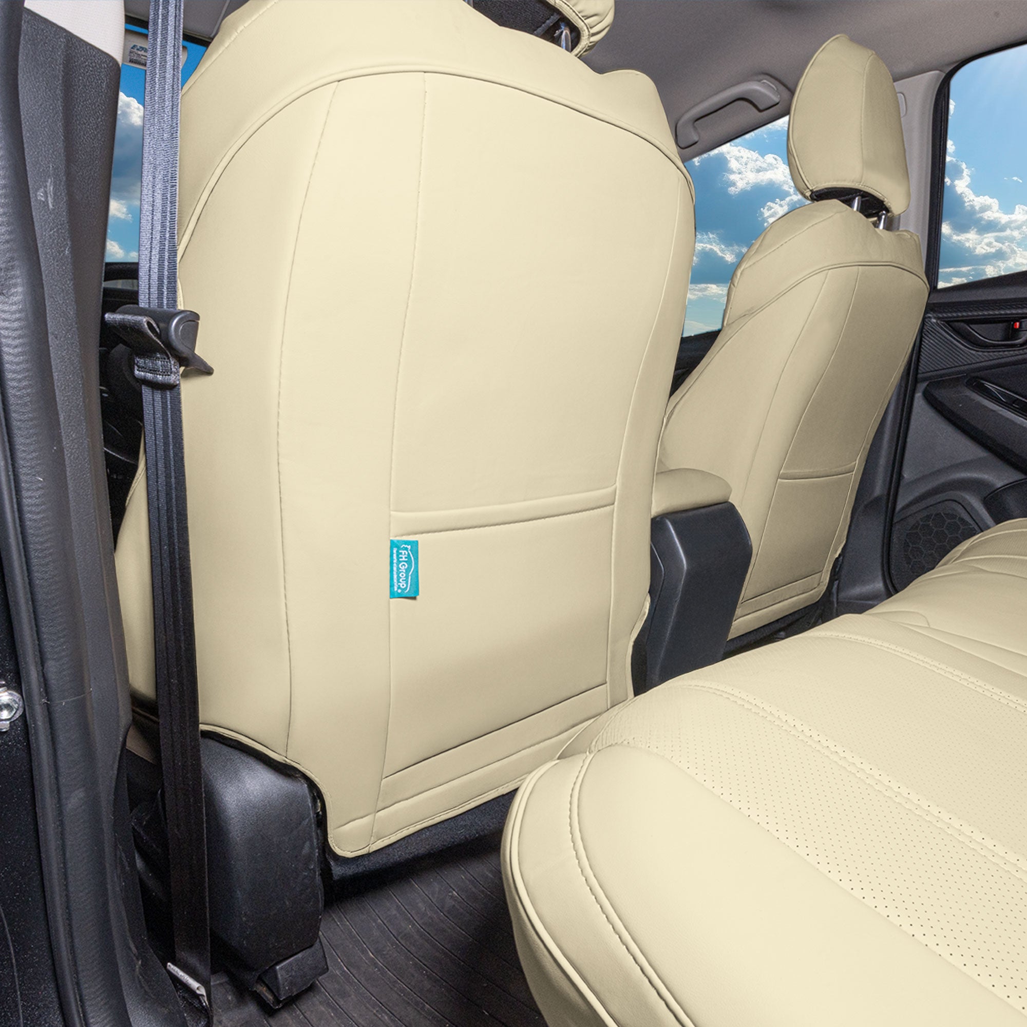 Subaru Crosstrek 2018-2023 - Full Set Seat Covers - Solid Beige Faux Leather