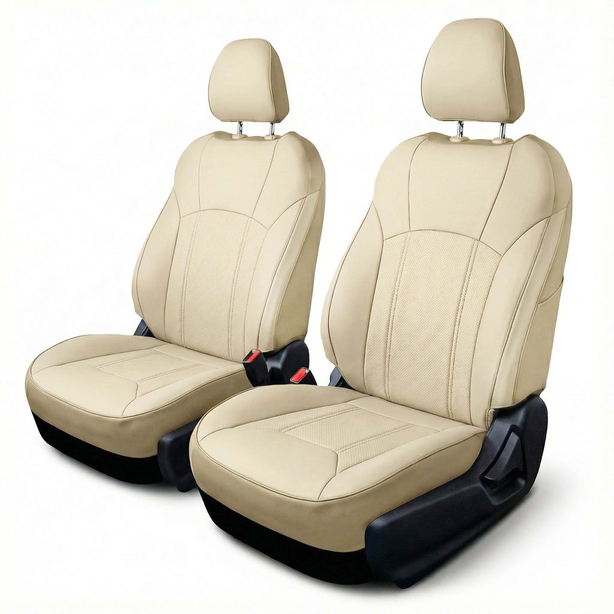Subaru Crosstrek 2018-2026 Front Set Seat Covers - Solid Beige Faux Leather